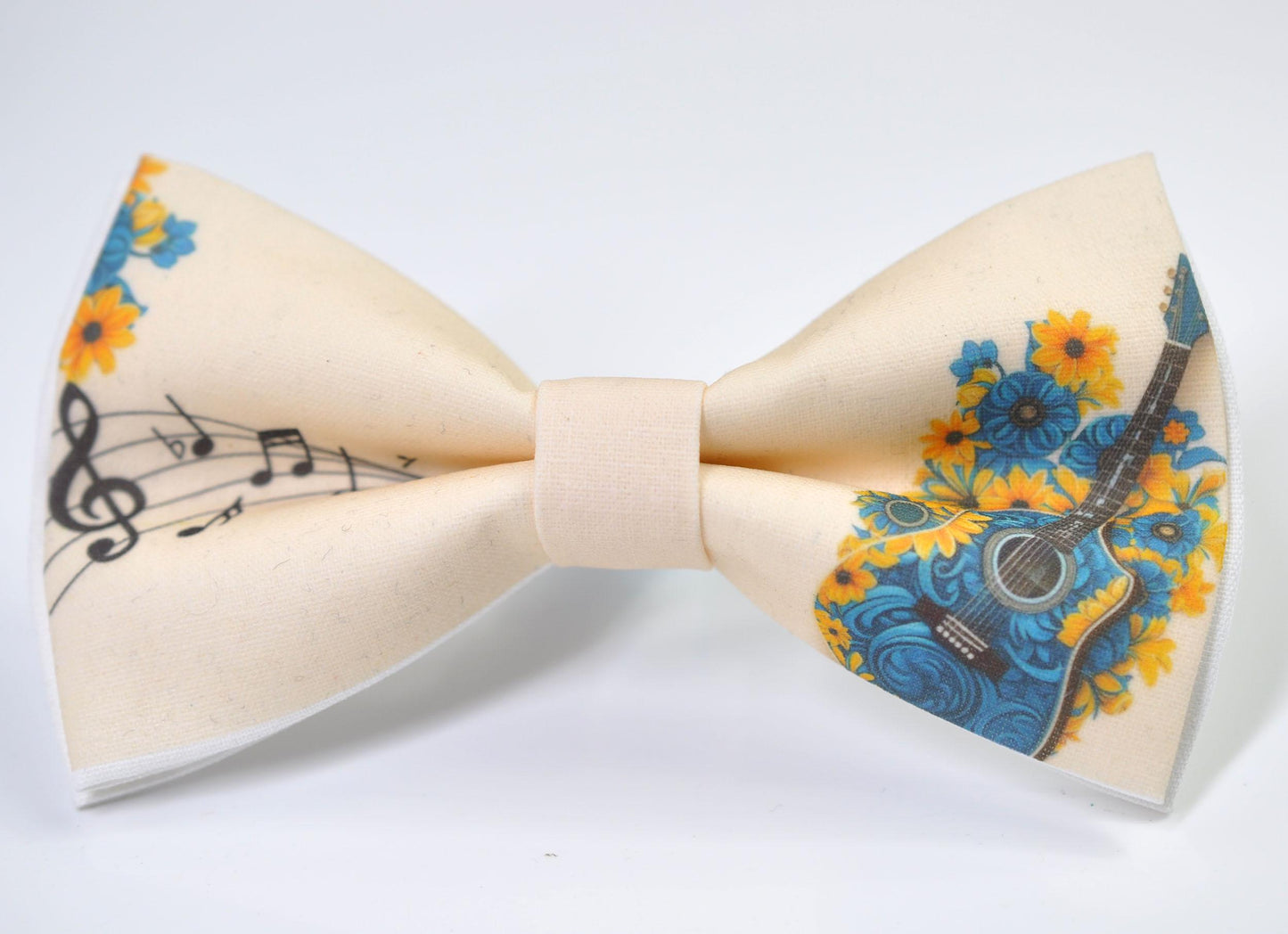 Teal Music Guitar Ivory Beige Bow Tie Bowtie for Baby Infant Toddler/ Page Boy Kids Toddler / Teenage Youth / Adult
