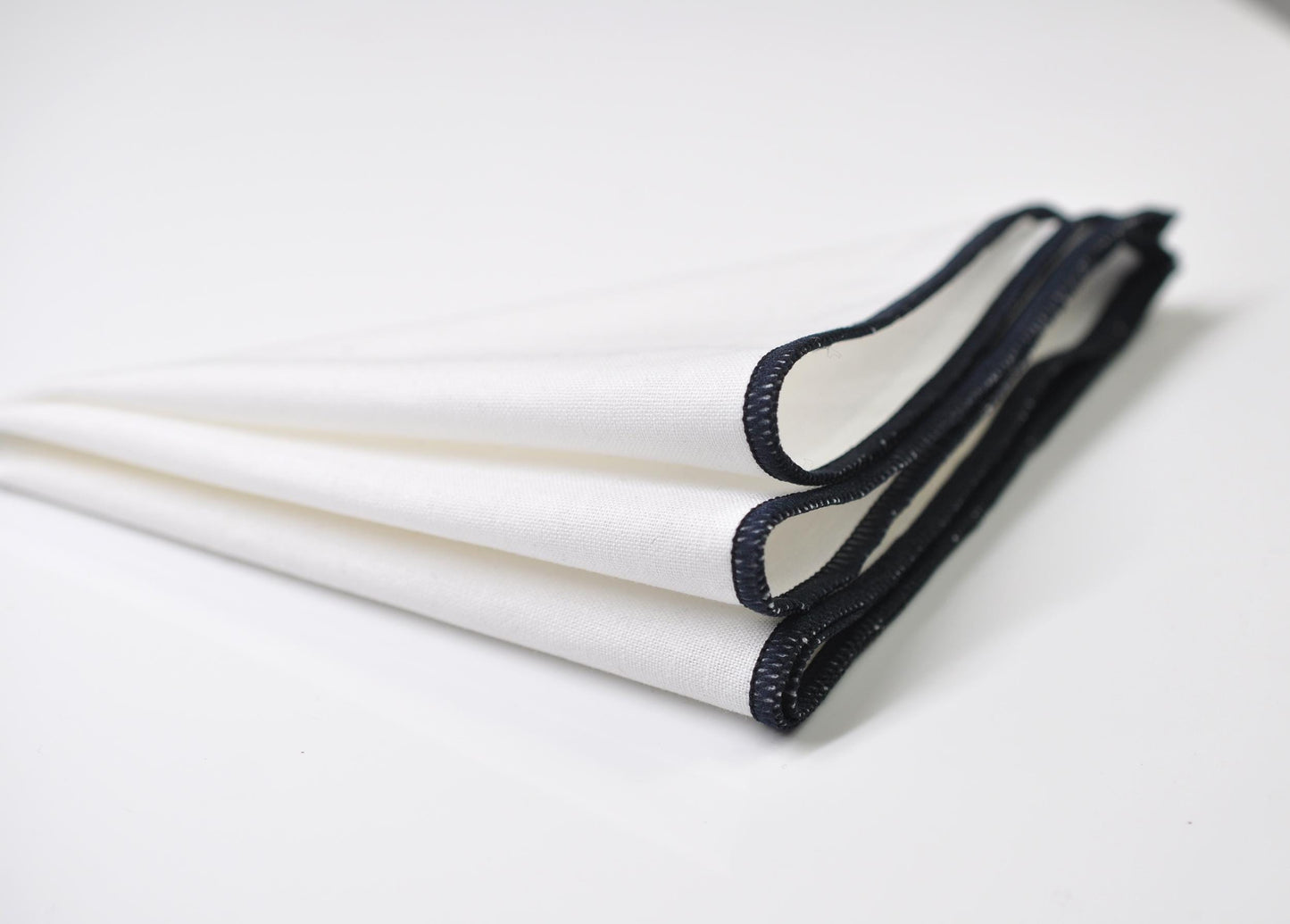 White and Midnight Dark Navy Blue Cotton Hanky Handkerchief for Men / Youth / Boy Kids / Baby Infant Toddler