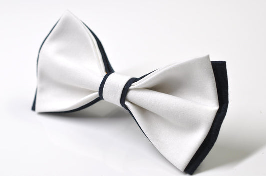 White Midnight Dark Blue Navy Cotton Bow tie Bowtie for Baby Infant Toddler/ Page Boy Kids Toddler / Teenage Youth / Adult