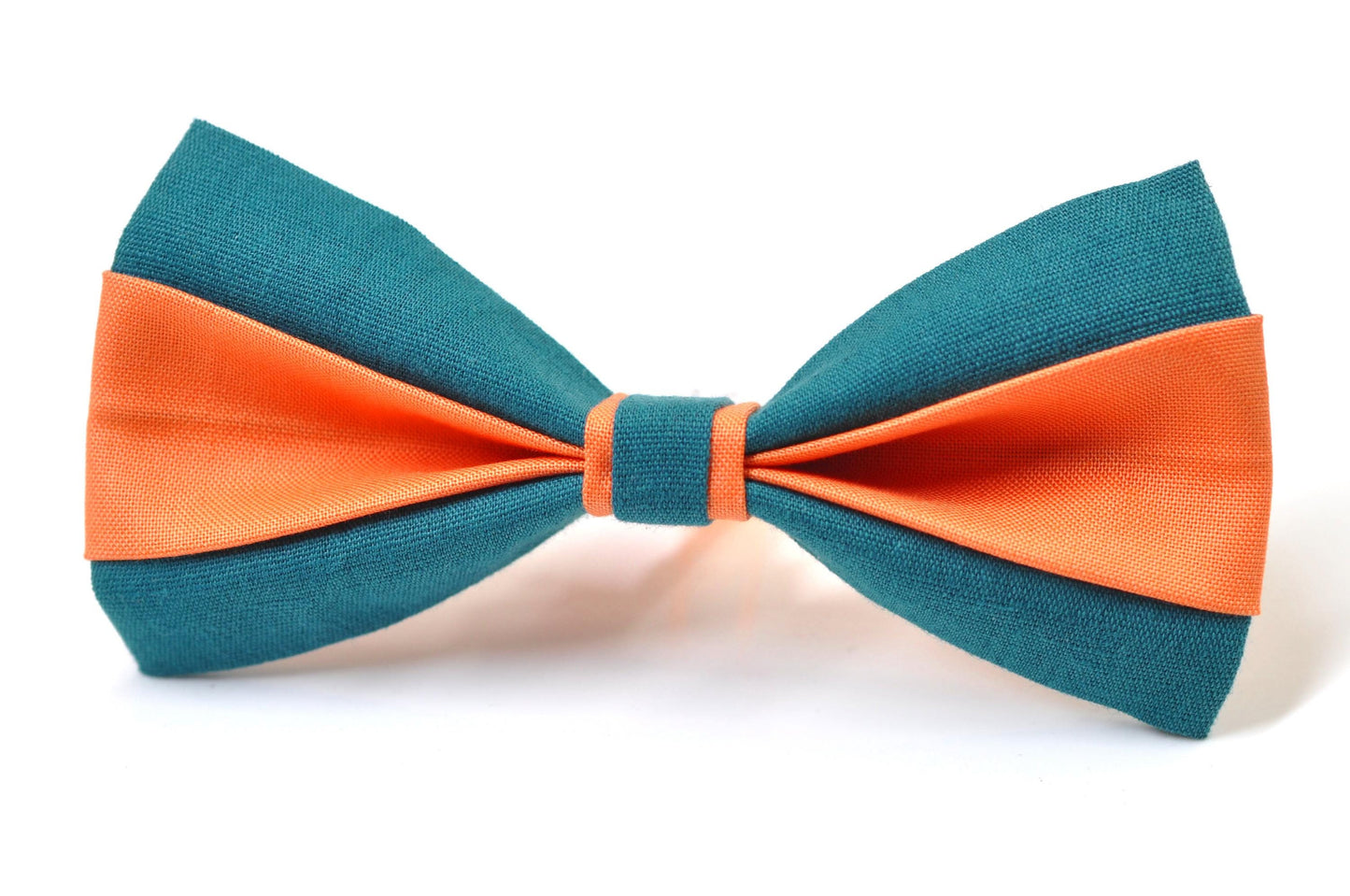 Teal Blue Coral Orange Cotton Pre tied Bow tie Bowtie for Men Adult / Youth Teenage / Boy Kids / Baby Infant