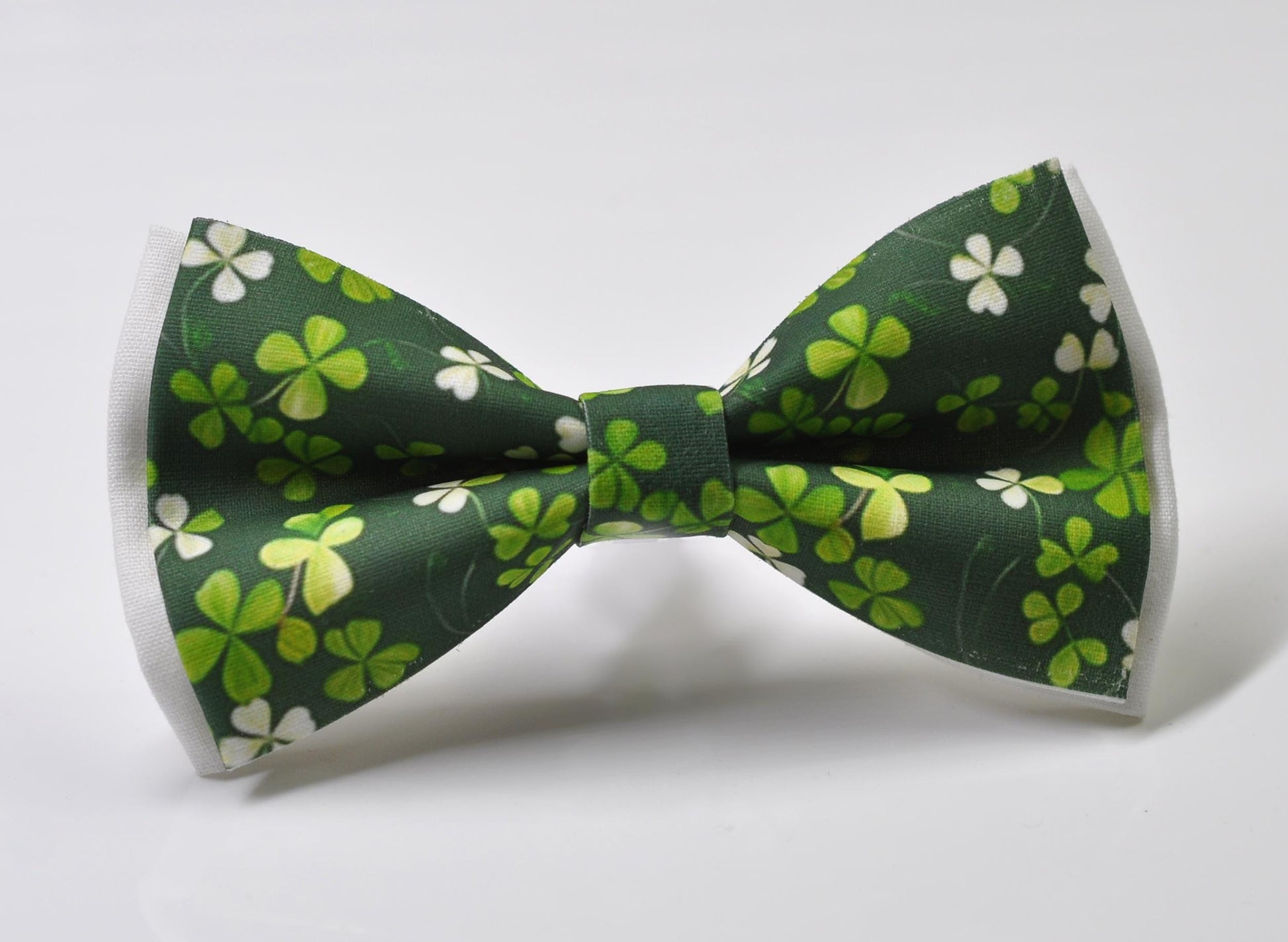 Happy St Patrick’s Day Green Clover Three-leaf Clovers Bow tie + GREEN Suspenders Braces for Men / Youth / Boy Kids / Baby Infant Toddler