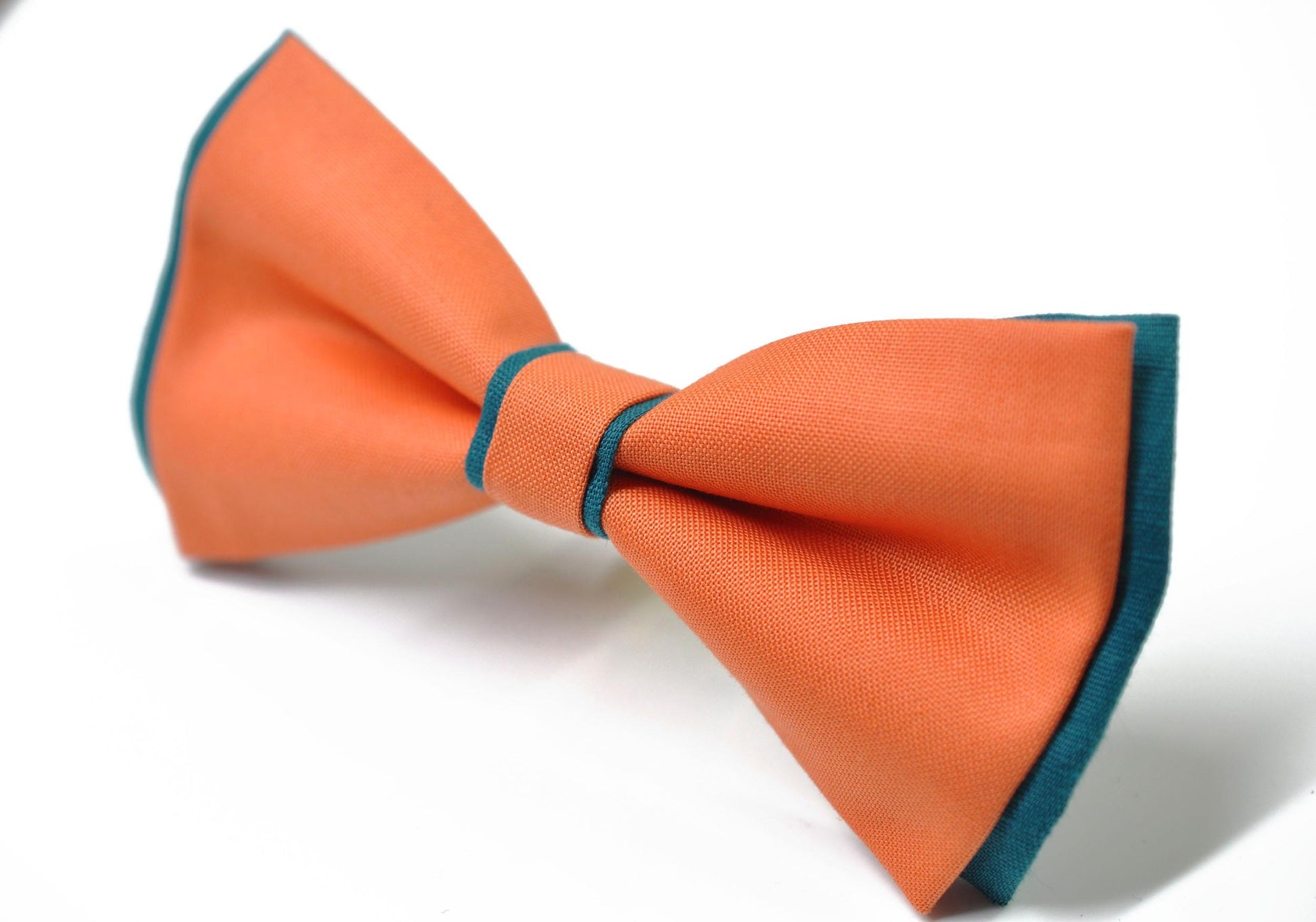Teal Blue Coral Orange Cotton Pre tied Bow tie Bowtie for Men Adult / Youth Teenage / Boy Kids / Baby Infant