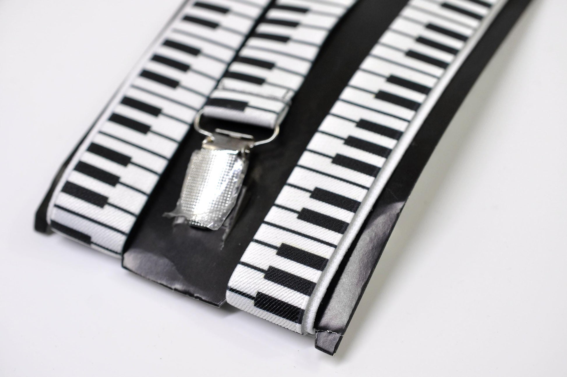 Black White Cotton Music Piano Keyboard Bow Tie + Piano Keyboard Suspenders Braces for Men / Youth Teenage / Boy Kids / Baby Infant Toddler