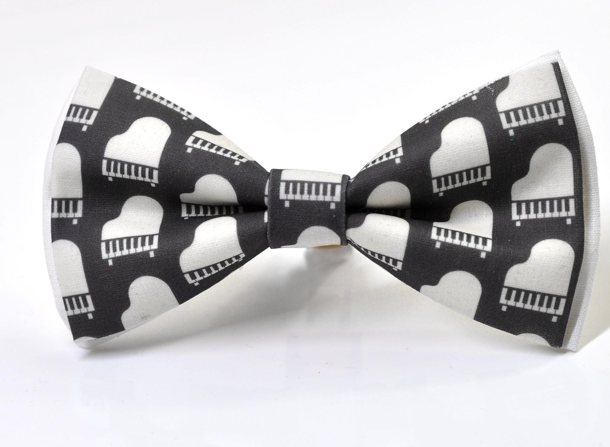 Black White Cotton Music Piano Keyboard Bow Tie + Black Tan Suspenders Braces for Men / Youth Teenage / Boy Kids / Baby Infant Toddler