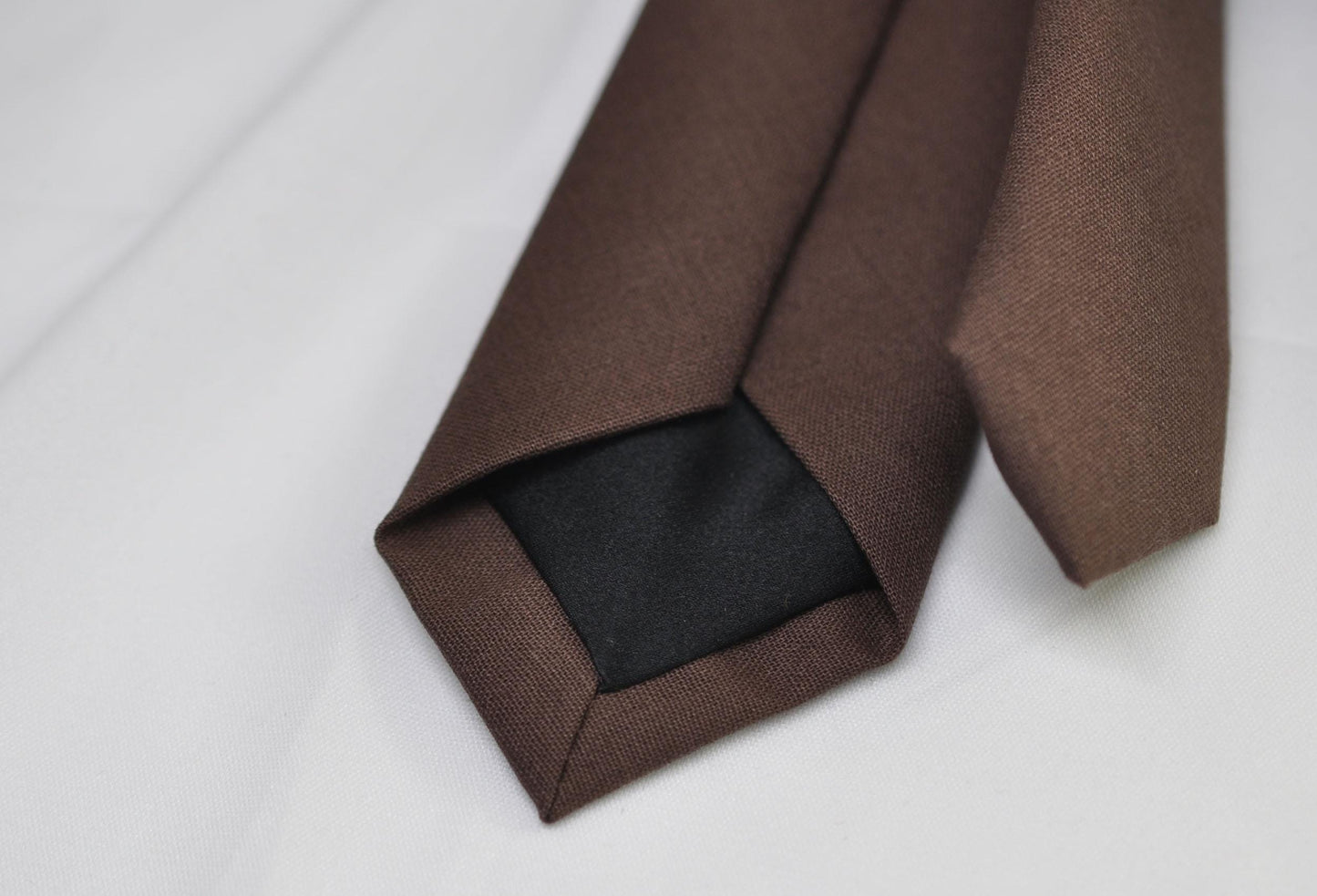 Dark brown Coffee Cotton Neck Tie Necktie + pocket Squares Hanky Handkerchief Wedding for Men / Youth / Boys Kids / Baby Infant Toddler