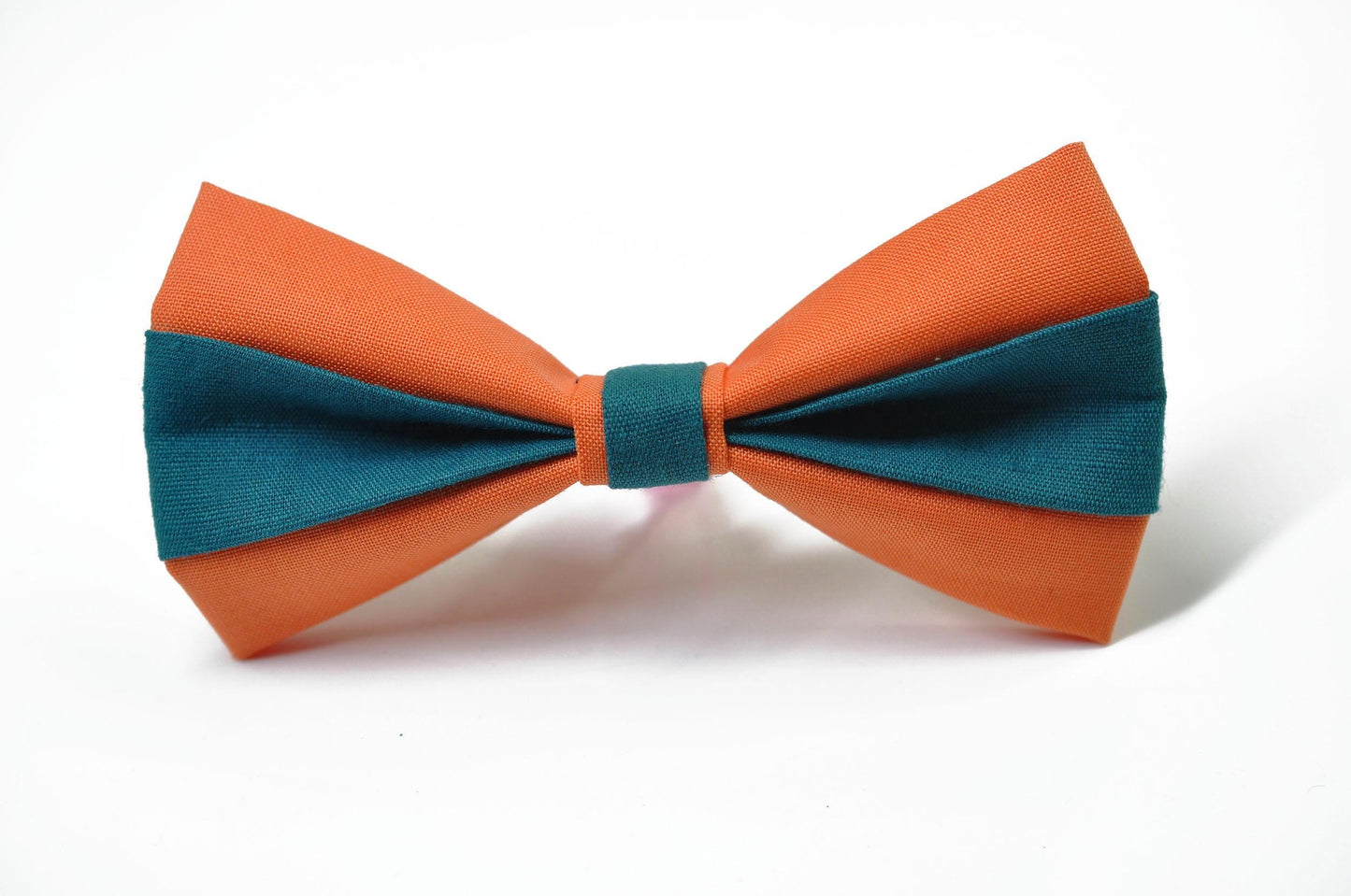 Teal Blue Coral Orange Cotton Pre tied Bow tie Bowtie for Men Adult / Youth Teenage / Boy Kids / Baby Infant