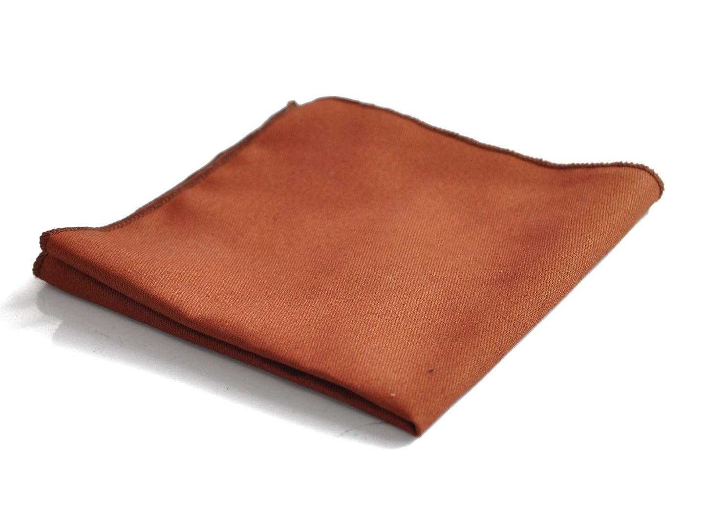Rust Terracotta Skinny 100% Cotton Necktie Neck Tie + Pocket Squares handkerchief Hanky for Wedding Party Prom