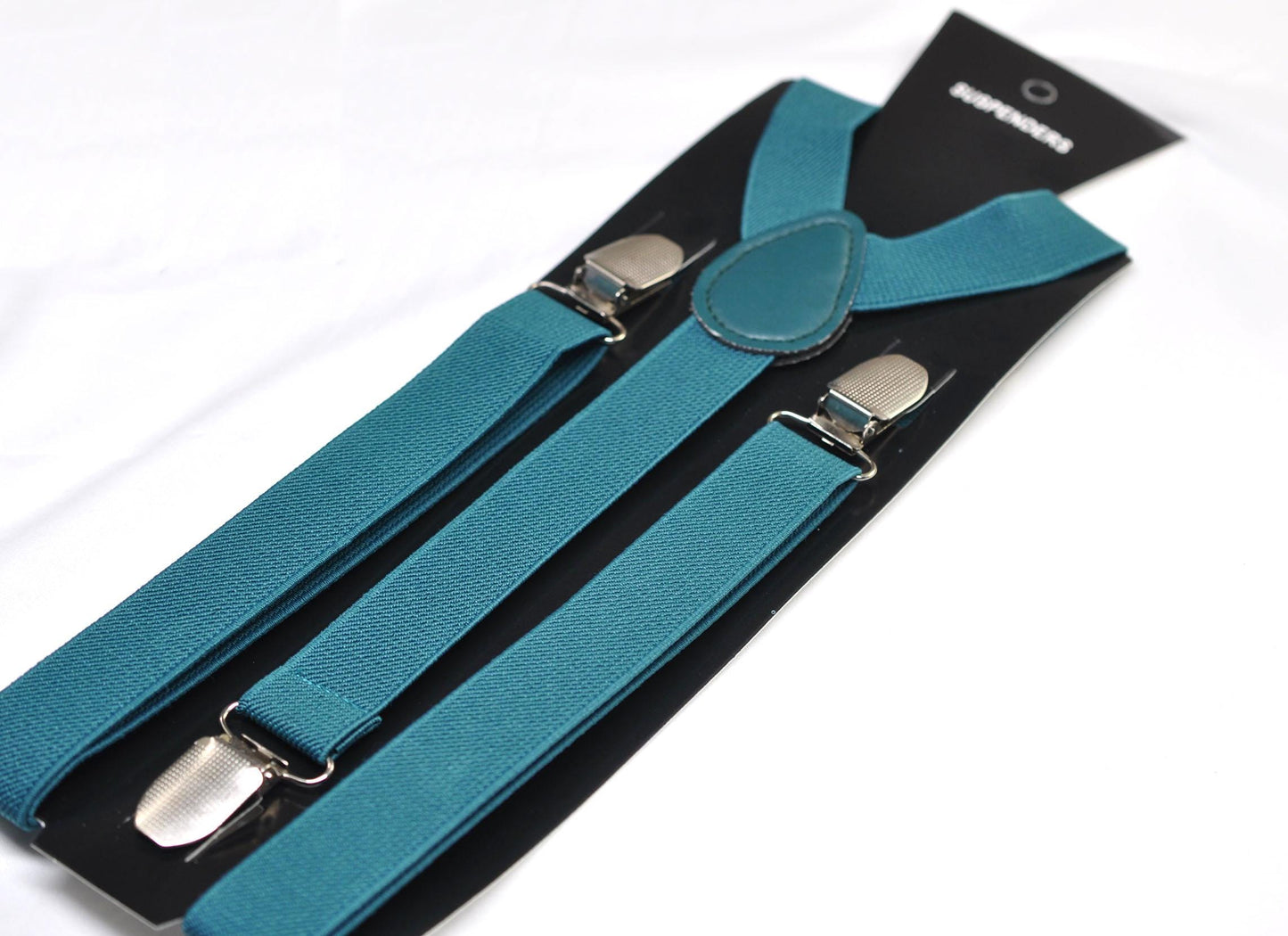 Coral Orange Teal Blue Cotton Bow tie Bowtie + Teal Blue Elastic Suspenders Braces for Men / Youth/ Boys Kids / Baby Infant Toddler