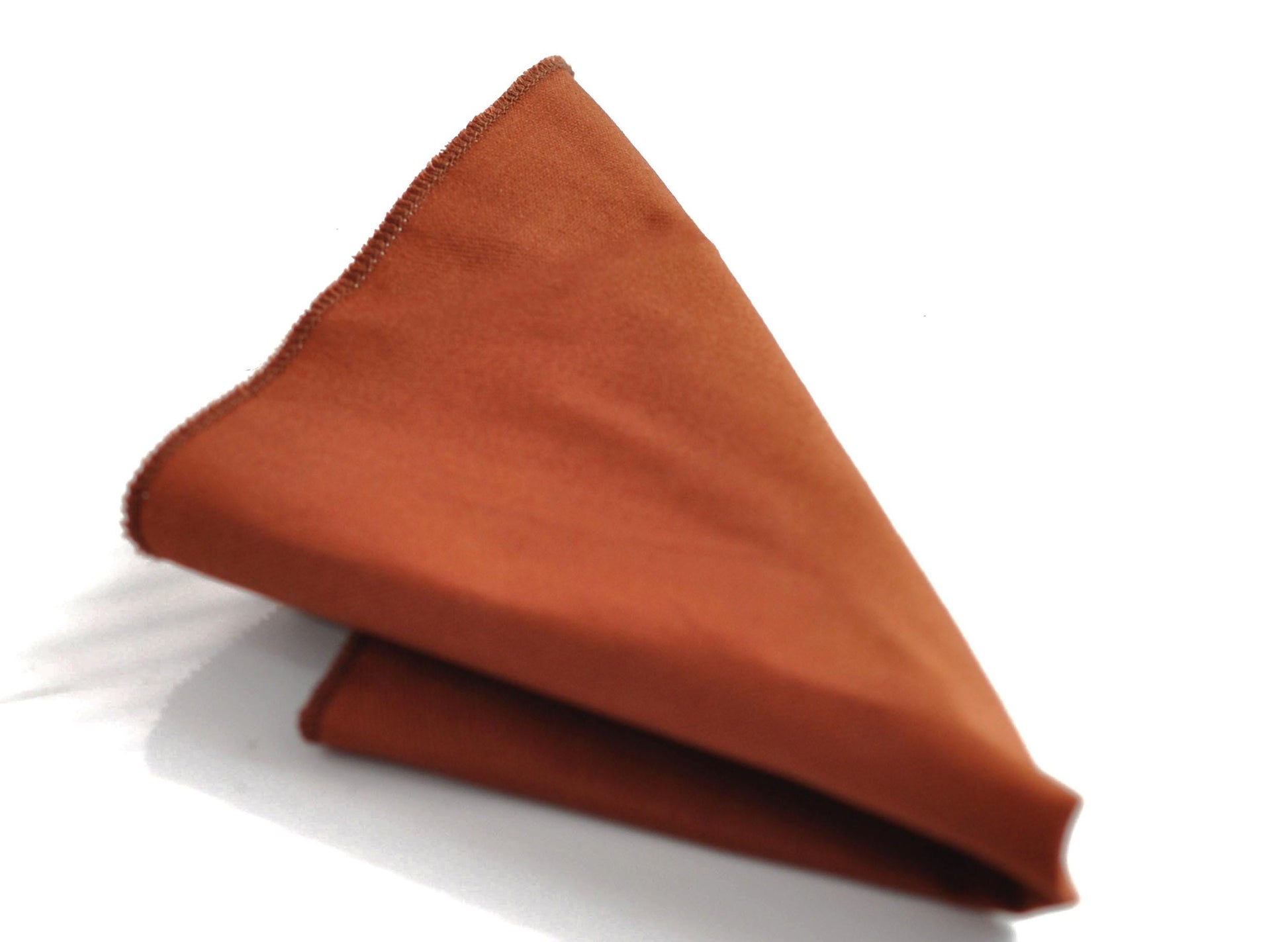 Rust Terracotta Skinny 100% Cotton Necktie Neck Tie + Pocket Squares handkerchief Hanky for Wedding Party Prom