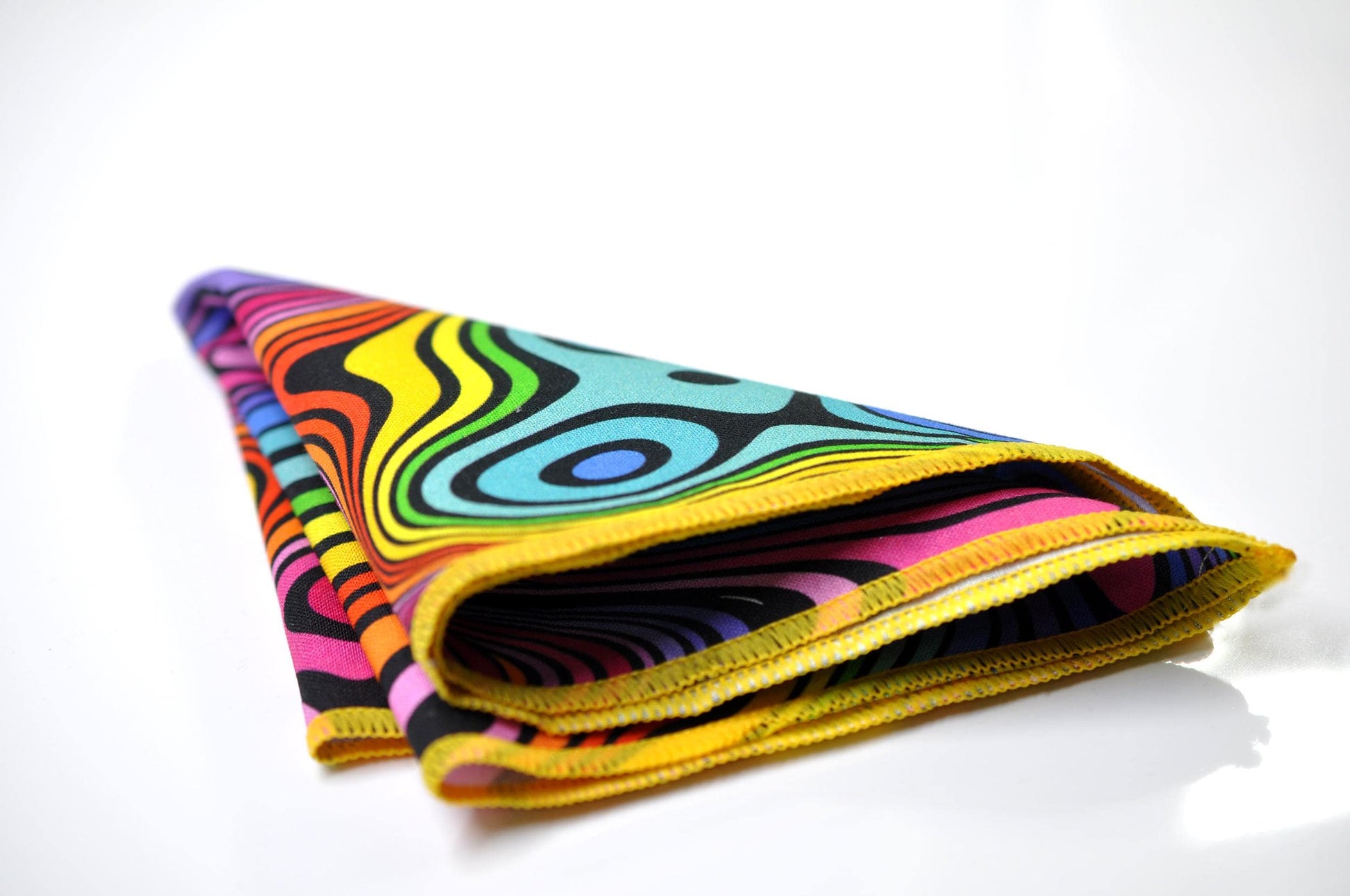 Rainbow Psychedelic Colorful Wavy Stripe Pattern Funky Retro Bow tie Bowtie + pocket Squares Hanky Handkerchief for Men Youth Boys Toddler