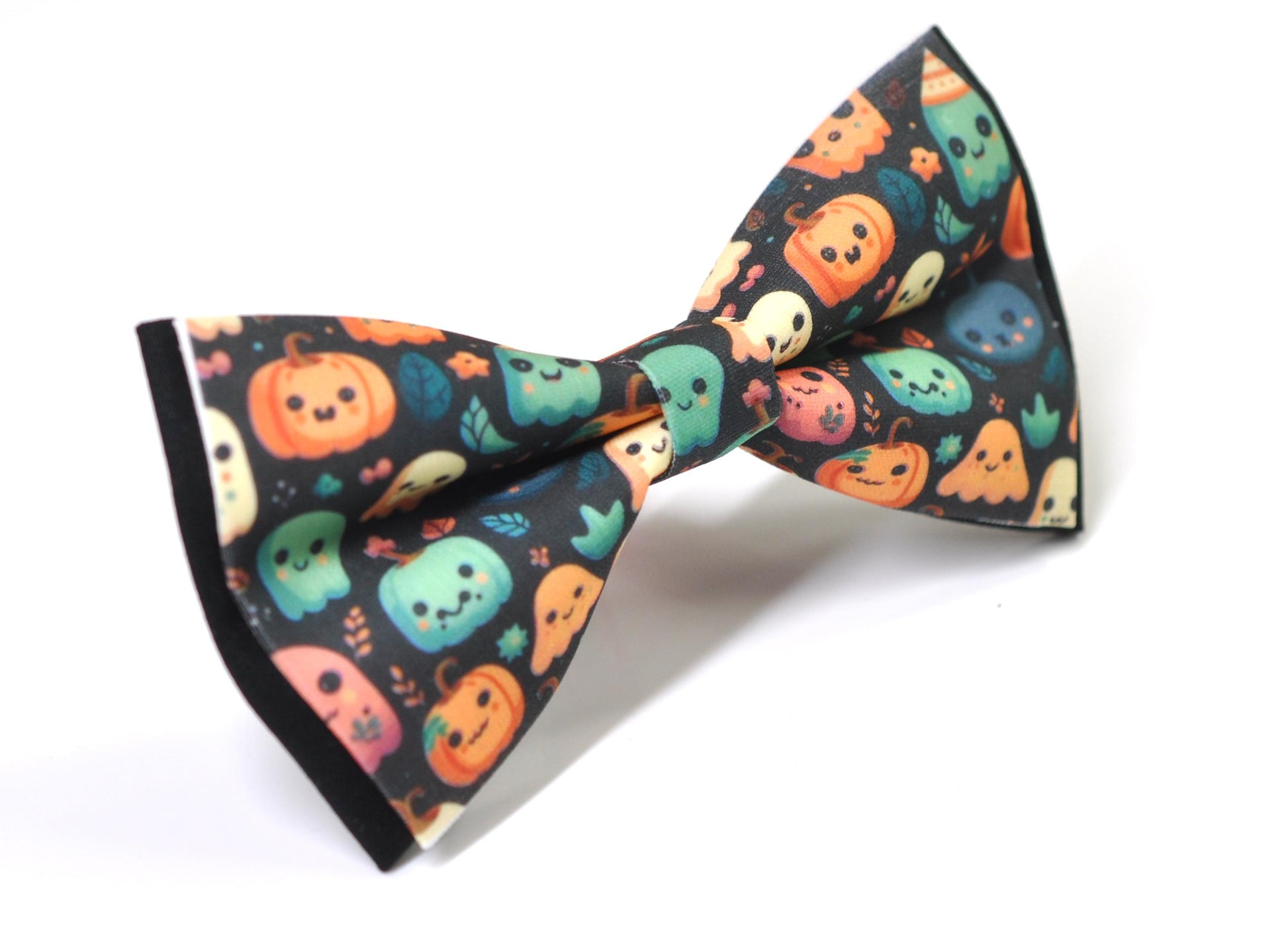Halloween Cute Ghosts & Pumpkins Bow tie Bowtie + Black Suspenders Braces for Men / Youth Teenage / Boys Kids / Baby Infant Toddler