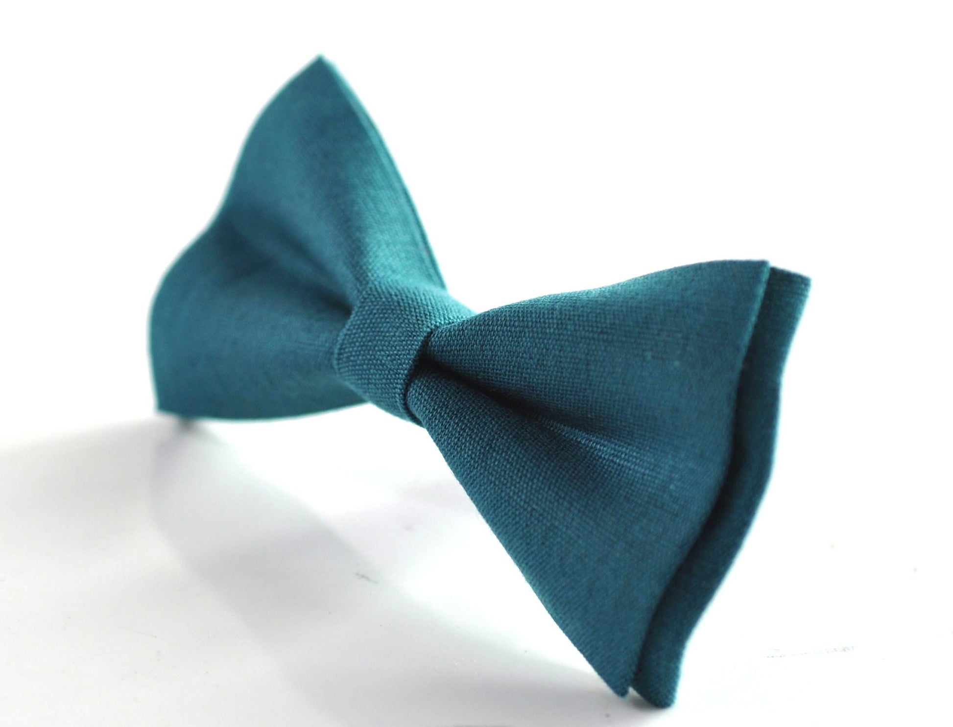 Teal Linen Bow tie Bowtie + matched pocket Square Hanky Handkerchief + Cuff links Wedding for Men / Youth / Boys Kids / Baby Infant