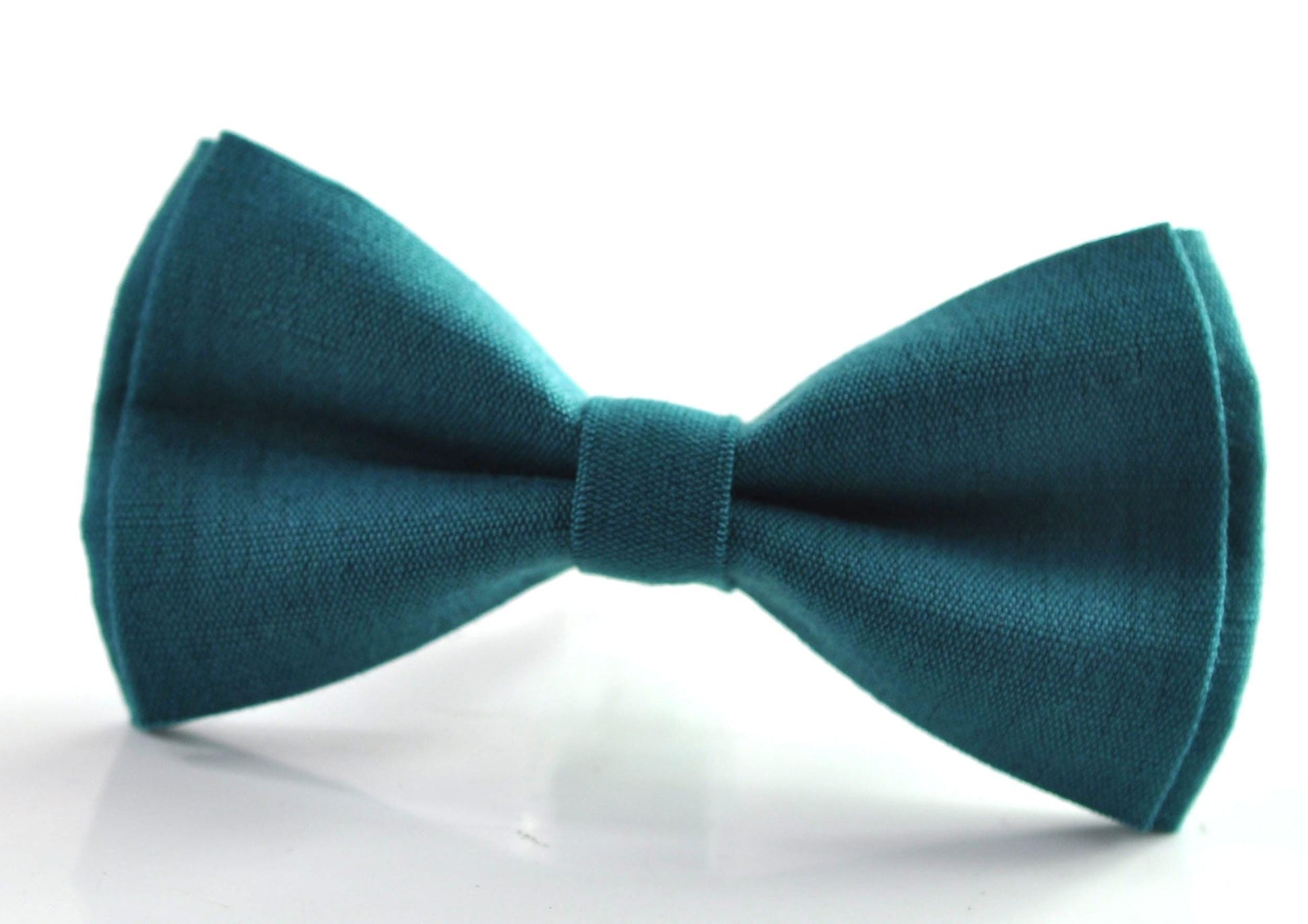 Teal Linen Bow tie Bowtie + matched pocket Square Hanky Handkerchief + Cuff links Wedding for Men / Youth / Boys Kids / Baby Infant