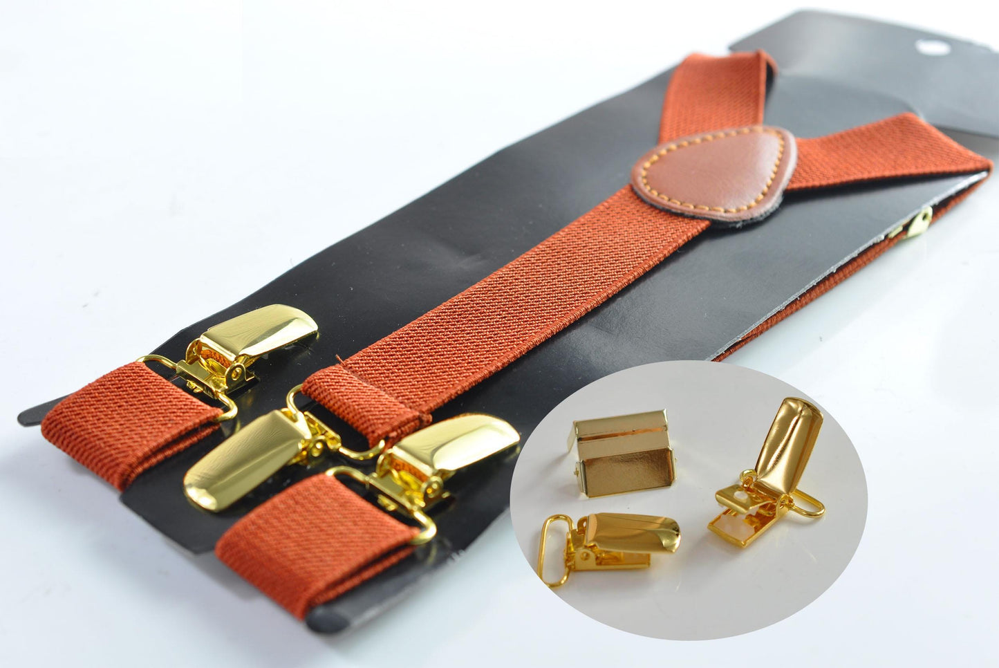 Gold Seahorse & Seaweed Blue Bow tie Bowtie + Burnt Orange Suspenders Braces for Men / Youth Teenage/ Boys Kids / Baby Infant Toddler