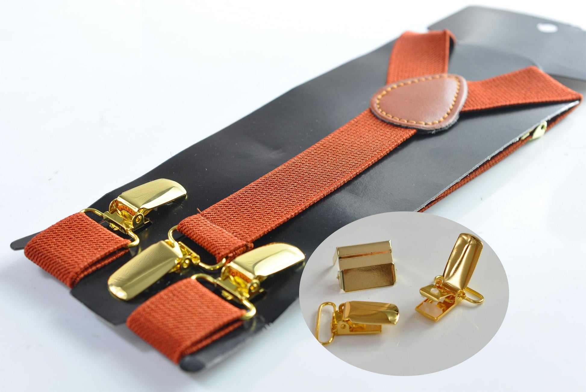 Gold Seahorse & Seaweed Blue Bow tie Bowtie + Burnt Orange Suspenders Braces for Men / Youth Teenage/ Boys Kids / Baby Infant Toddler