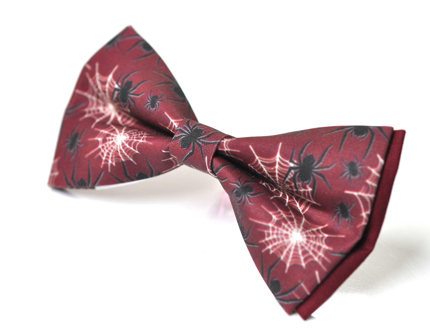 Halloween Black Spider Burgundy Bow tie Bowtie + Tan Brown Suspenders Braces for Men / Youth Teenage/ Boys Kids / Baby Infant Toddler