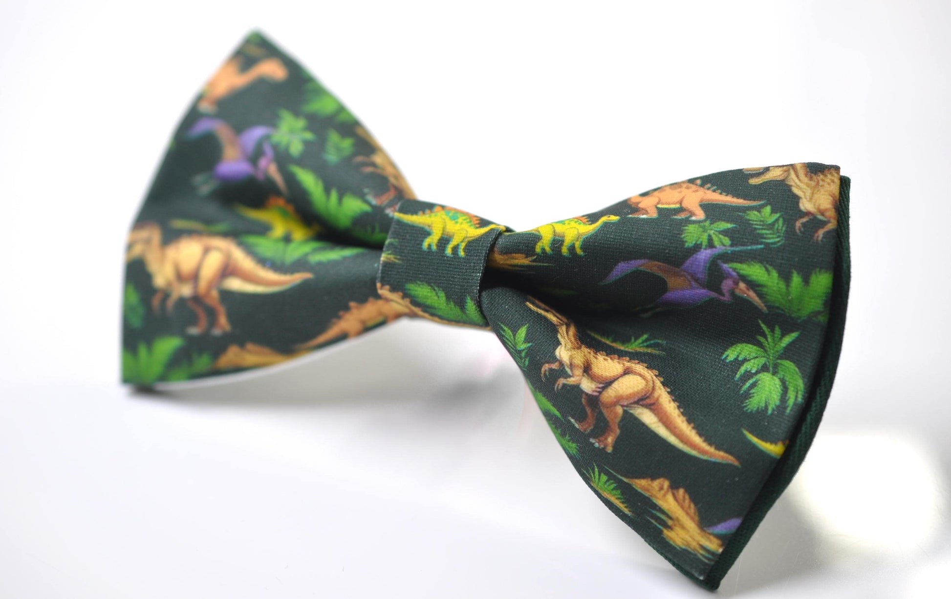Green Dinosaur Pretied Bow tie Bowtie with Fun Jurassic Dino Print for Men / Youth / Boy Kids / Toddler Baby Infant