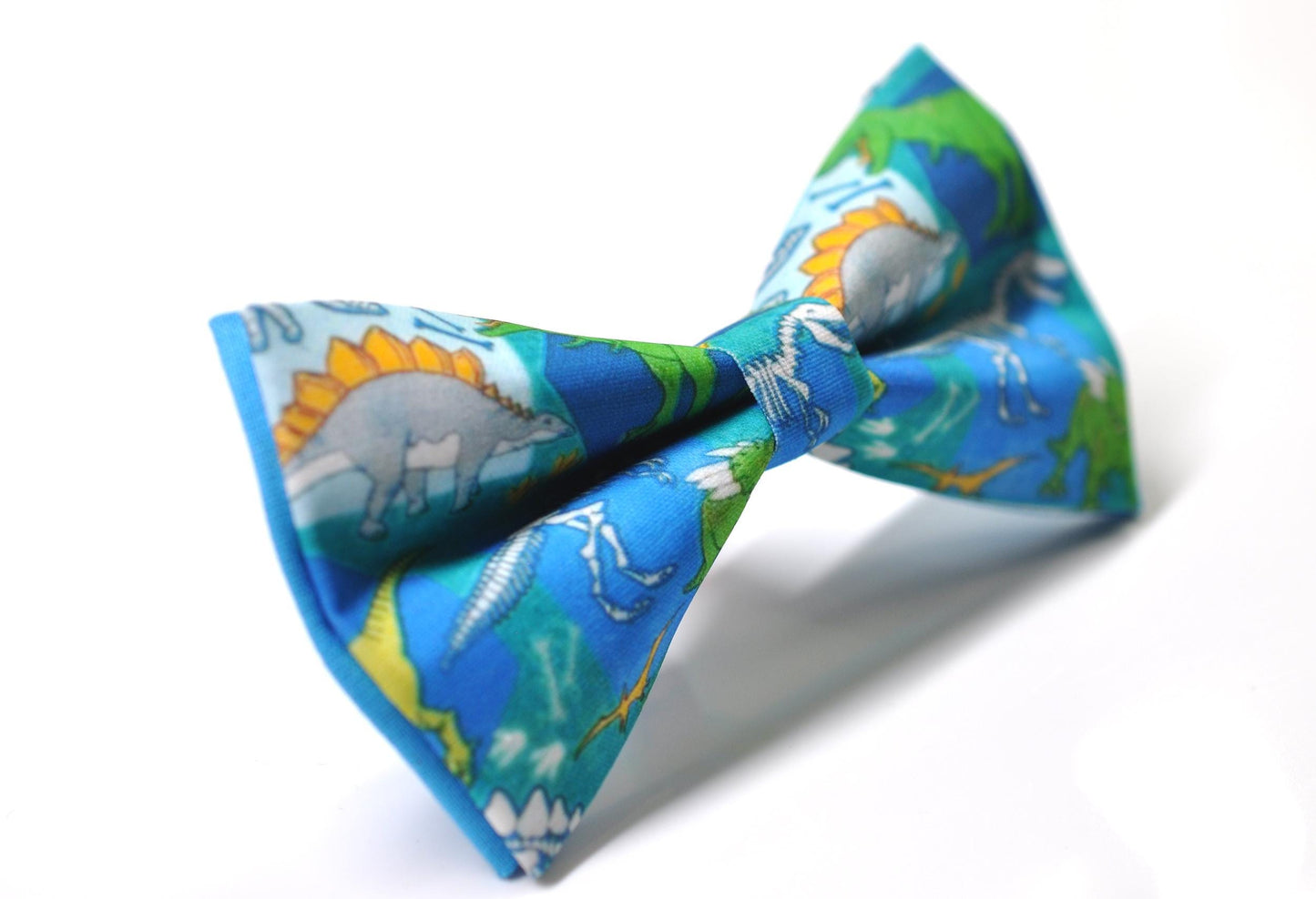 Blue Dinosaur Pretied Bow tie Bowtie with Fun Jurassic Dino Print for Men / Youth / Boy Kids / Toddler Baby Infant