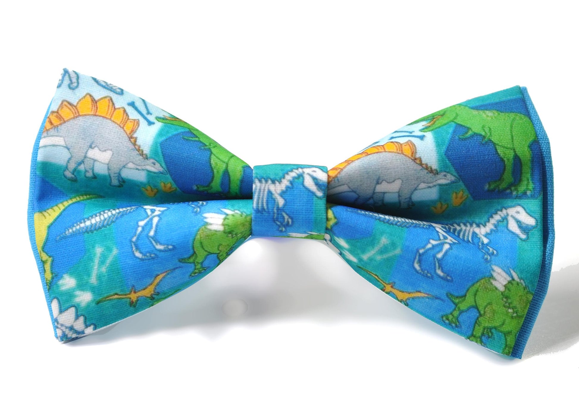 Blue Dinosaur Pretied Bow tie Bowtie with Fun Jurassic Dino Print for Men / Youth / Boy Kids / Toddler Baby Infant