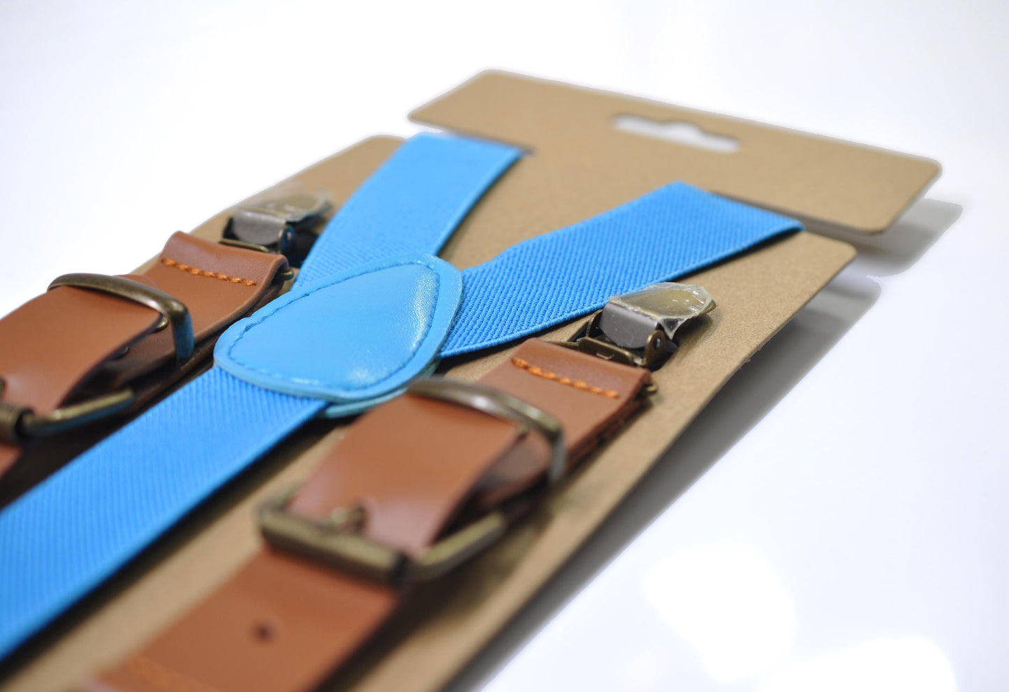 Blue Dinosaur Cotton Bow tie Bowtie + Sky Blue Suspenders Braces for Men / Youth Teenage/ Boys Kids / Baby Infant Toddler