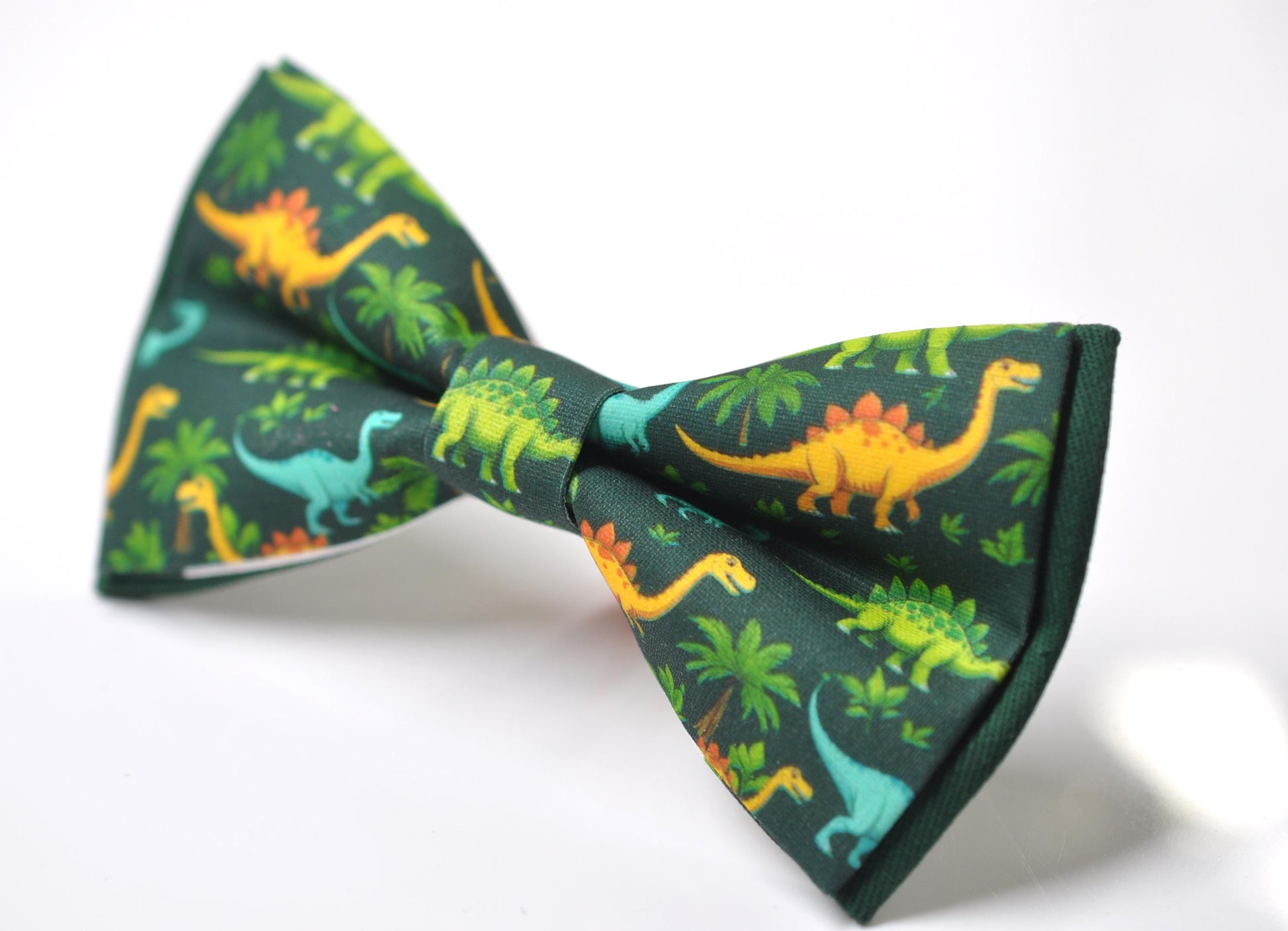 Dinosaur Green Cotton Bow tie Bowtie + Emerald Green Suspenders Braces for Men / Youth Teenage/ Boys Kids / Baby Infant Toddler