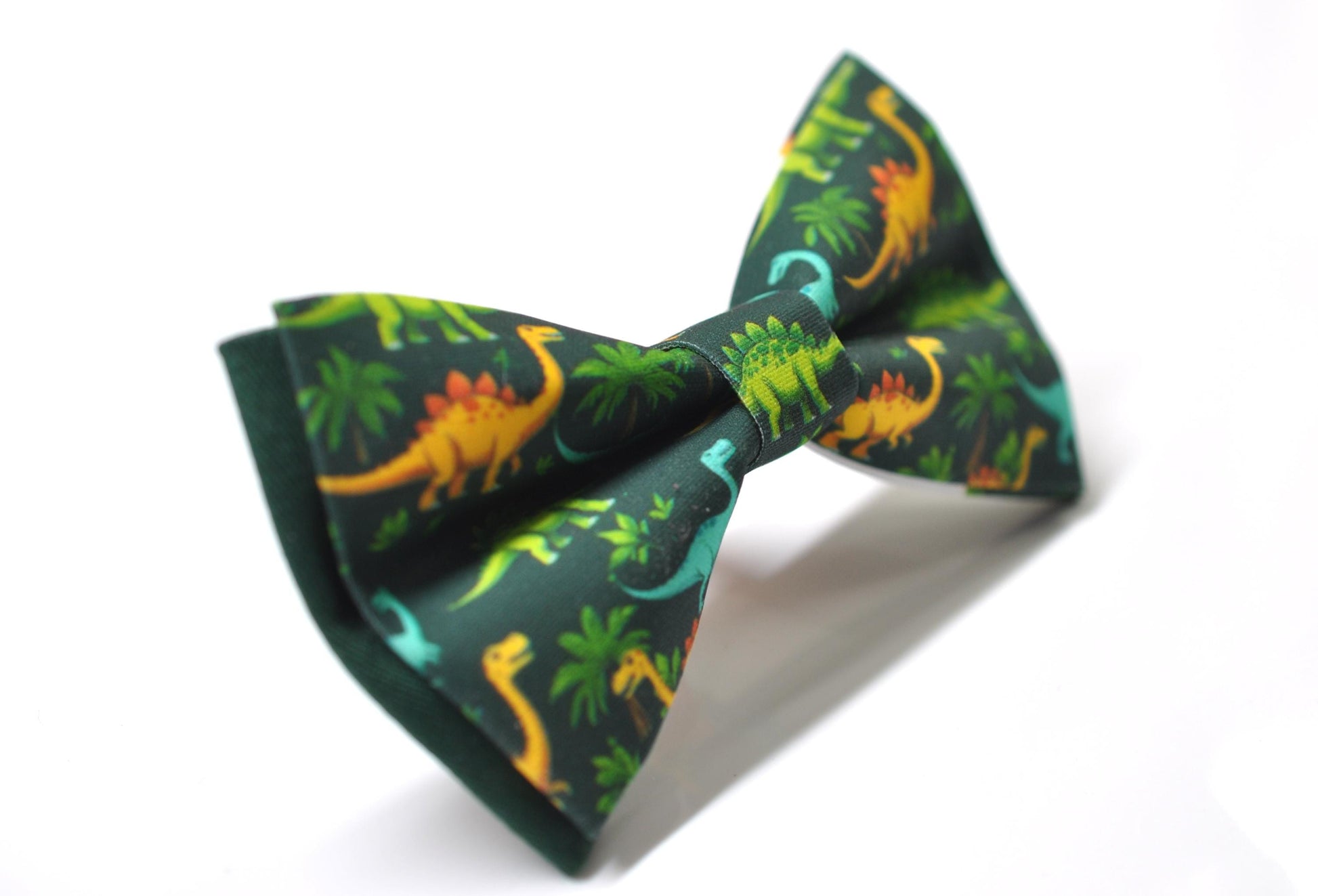 Dinosaur Green Cotton Bow tie Bowtie + Emerald Green Suspenders Braces for Men / Youth Teenage/ Boys Kids / Baby Infant Toddler