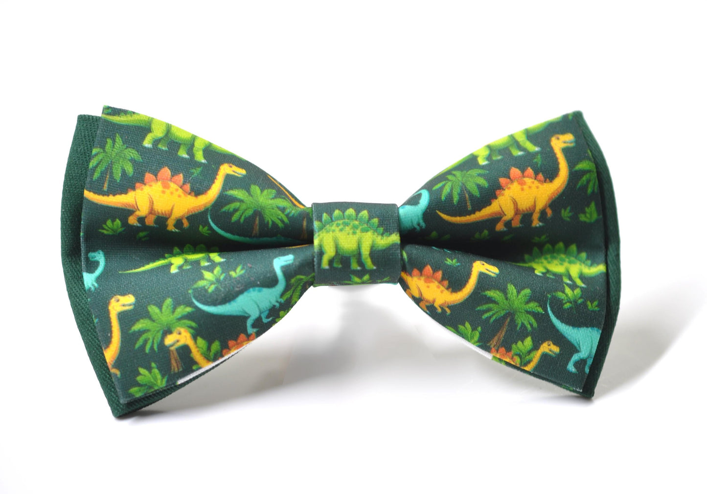 Dinosaur Green Cotton Bow tie Bowtie + Emerald Green Suspenders Braces for Men / Youth Teenage/ Boys Kids / Baby Infant Toddler