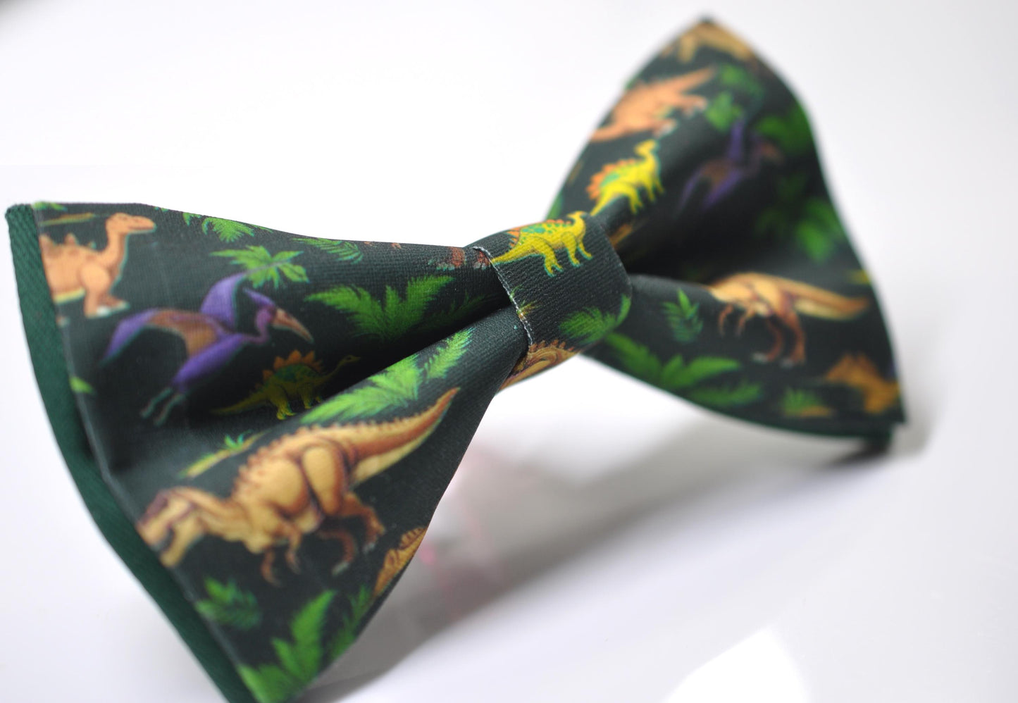 Green Dinosaur Pretied Bow tie Bowtie with Fun Jurassic Dino Print for Men / Youth / Boy Kids / Toddler Baby Infant
