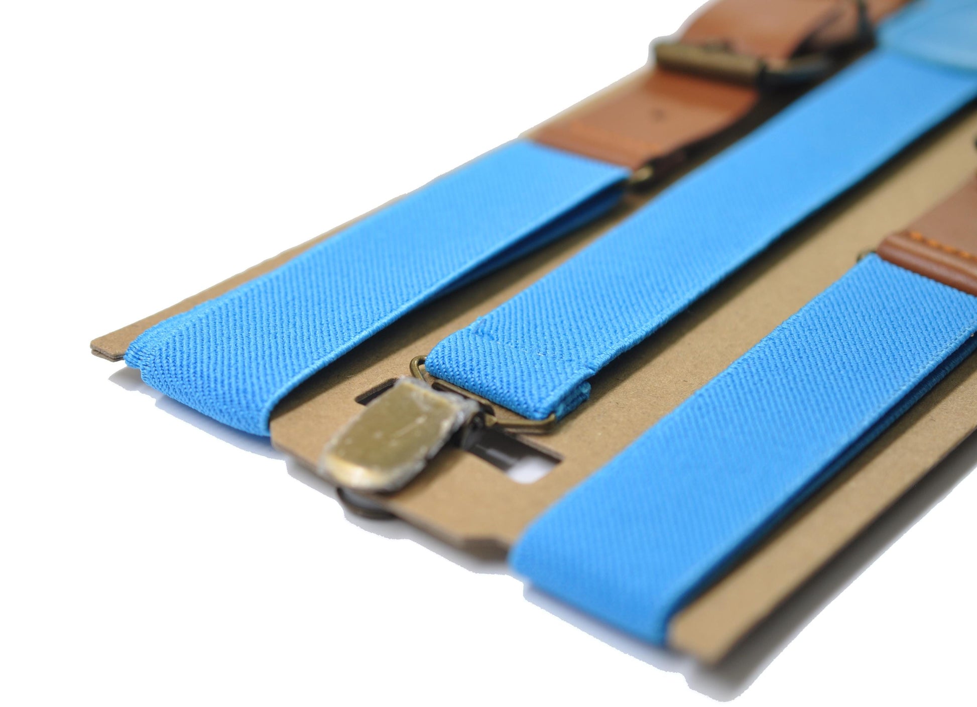 Bright Sky Blue Faux Leather Adjustabale Suspenders Braces for Men Adult / Youth Teenage / Boy Kids / Infant Toddler Baby