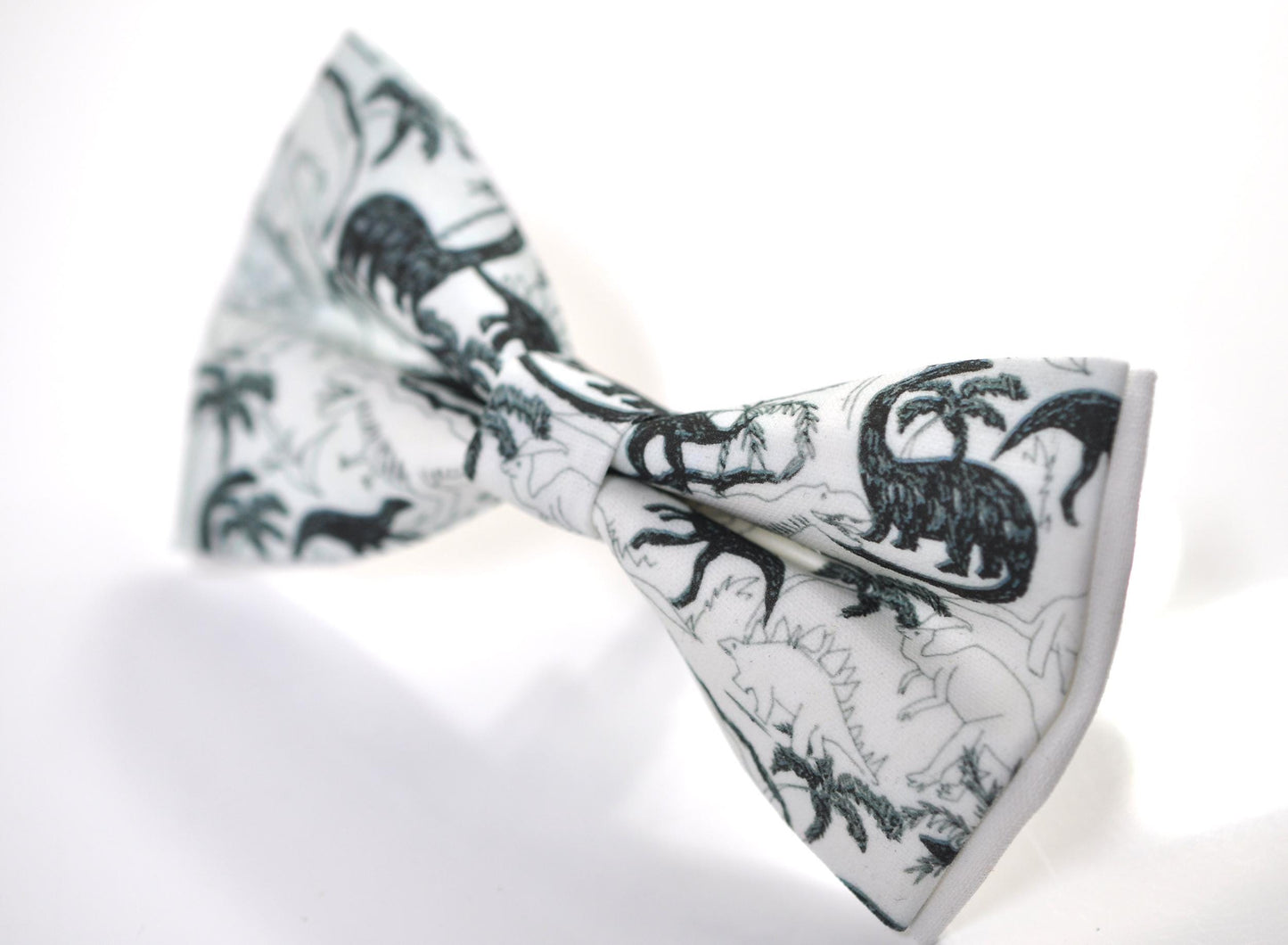 White Black Dinosaur Pretied Bow tie Bowtie with Fun Jurassic Dino Print for Men / Youth / Boy Kids / Toddler Baby Infant