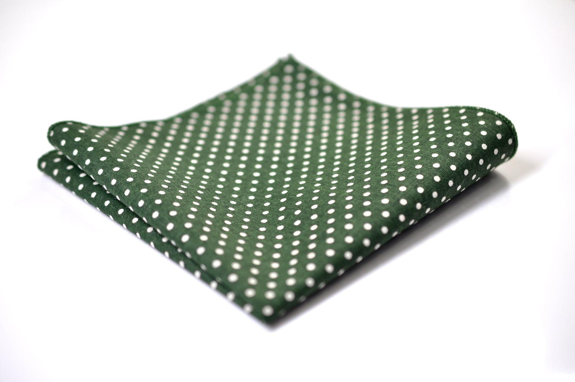 White Polka Dots Handkerchief Green Pocket Square Formal Suit Accessory Wedding, Party, Business Men / Youth/ Boy Kids / Baby Infant Toddler