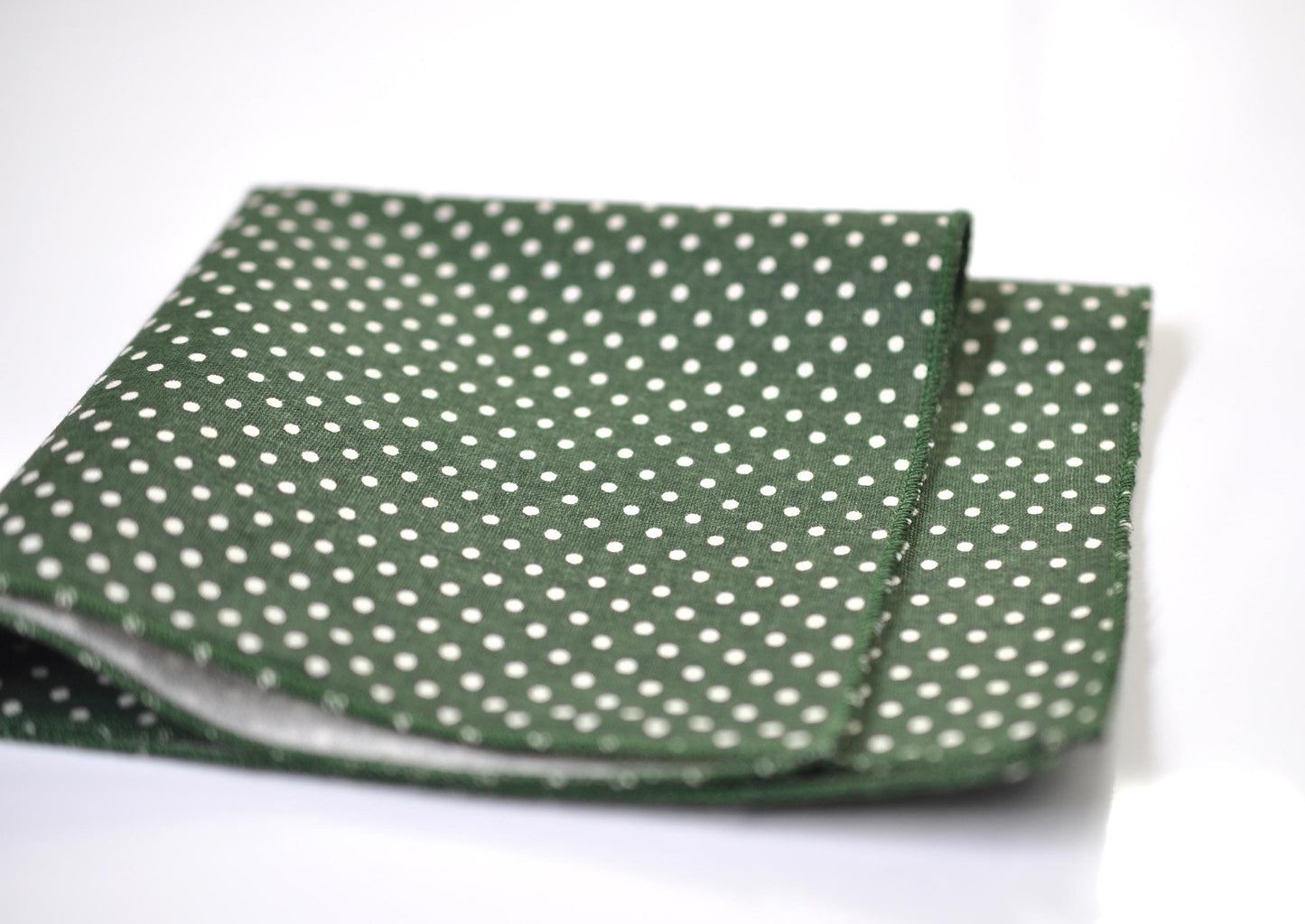 White Polka Dots Handkerchief Green Pocket Square Formal Suit Accessory Wedding, Party, Business Men / Youth/ Boy Kids / Baby Infant Toddler