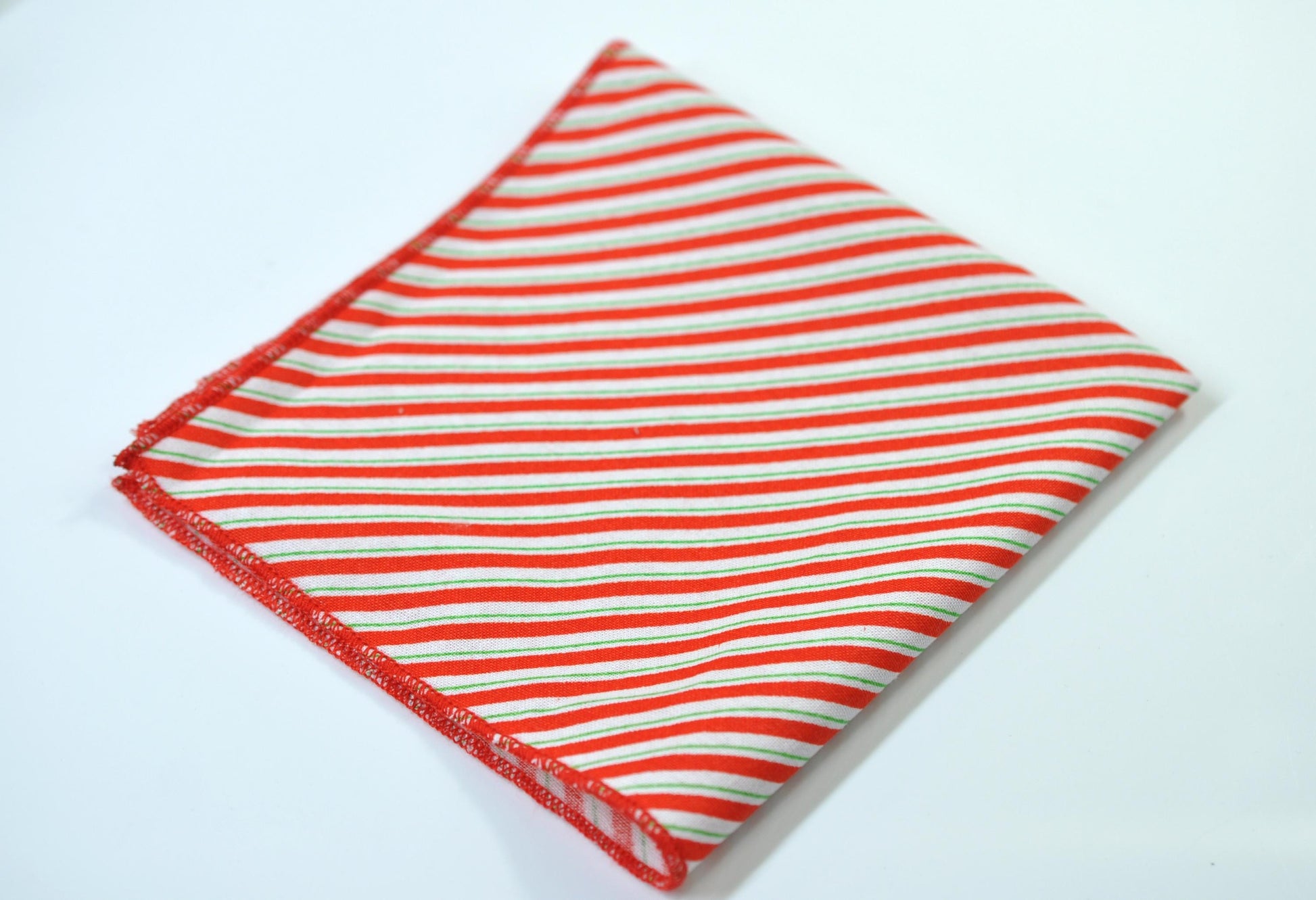 Red White Green Candy Stripes Xmas Christmas Cotton Pocket Squares Formal Hanky Handkerchief Men / Youth/ Boy Kids / Baby Infant Toddler