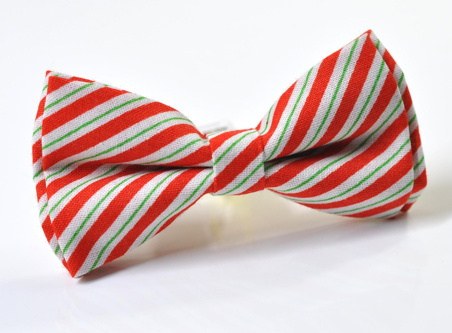 Red White Green Candy Stripes Christmas Xmas Bow tie Bowtie Pocket Squares for Baby Infant Toddler / Boy Kids / Youth Teenage / Men Adult