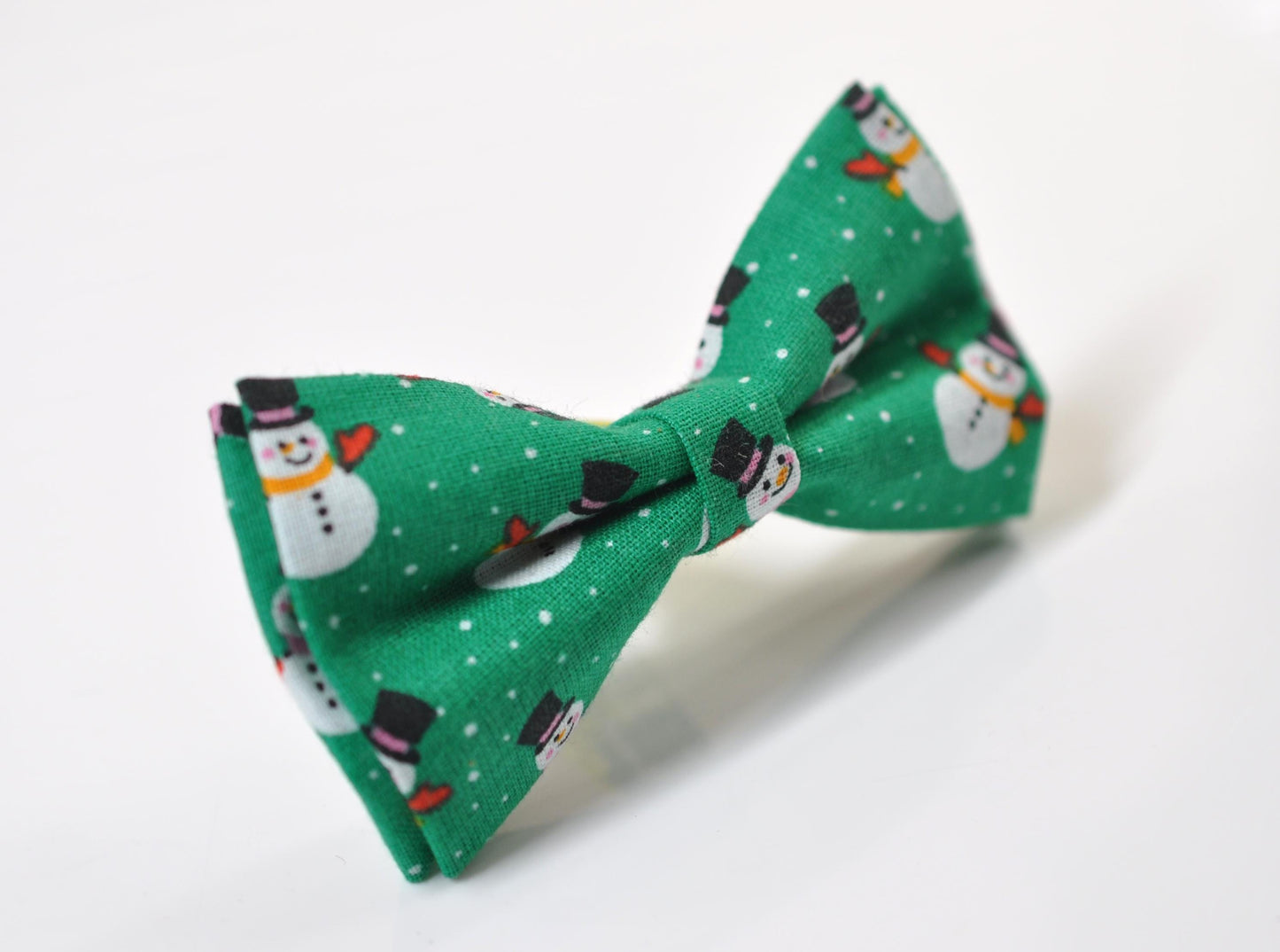 White Snowman Snow Man Green Christmas Xmas Cotton Bow tie Bowtie Pocket Square for Baby Infant Toddler / Boy Kids / Youth / Men Adult