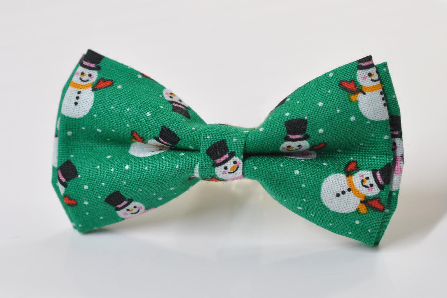 White Snowman Snow Man Green Christmas Xmas Cotton Bow tie Bowtie Pocket Square for Baby Infant Toddler / Boy Kids / Youth / Men Adult