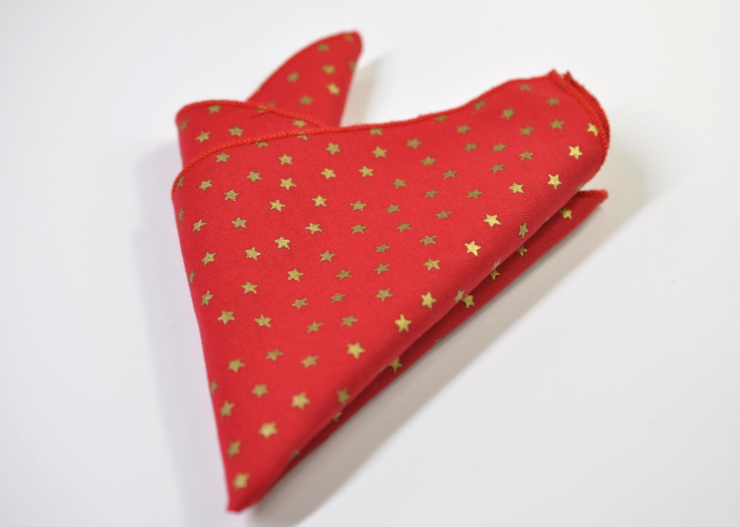Gold Stars Star Christmas Xmas Cotton Red Bow tie Bowtie Pocket Square for Baby Infant Toddler / Boy Kids / Youth / Men Adult