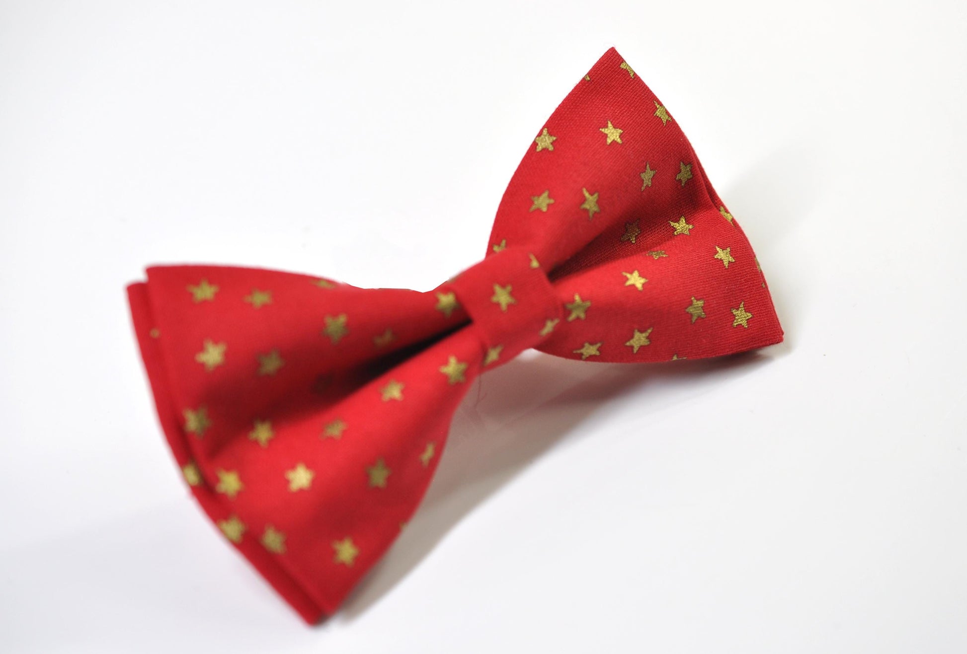 Gold Stars Star Christmas Xmas Cotton Red Bow tie Bowtie Pocket Square for Baby Infant Toddler / Boy Kids / Youth / Men Adult