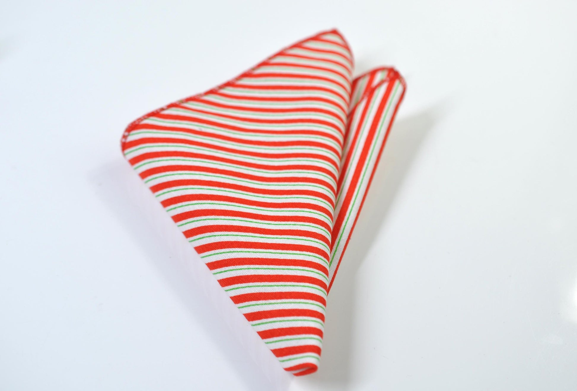 Red White Green Candy Stripes Xmas Christmas Cotton Pocket Squares Formal Hanky Handkerchief Men / Youth/ Boy Kids / Baby Infant Toddler