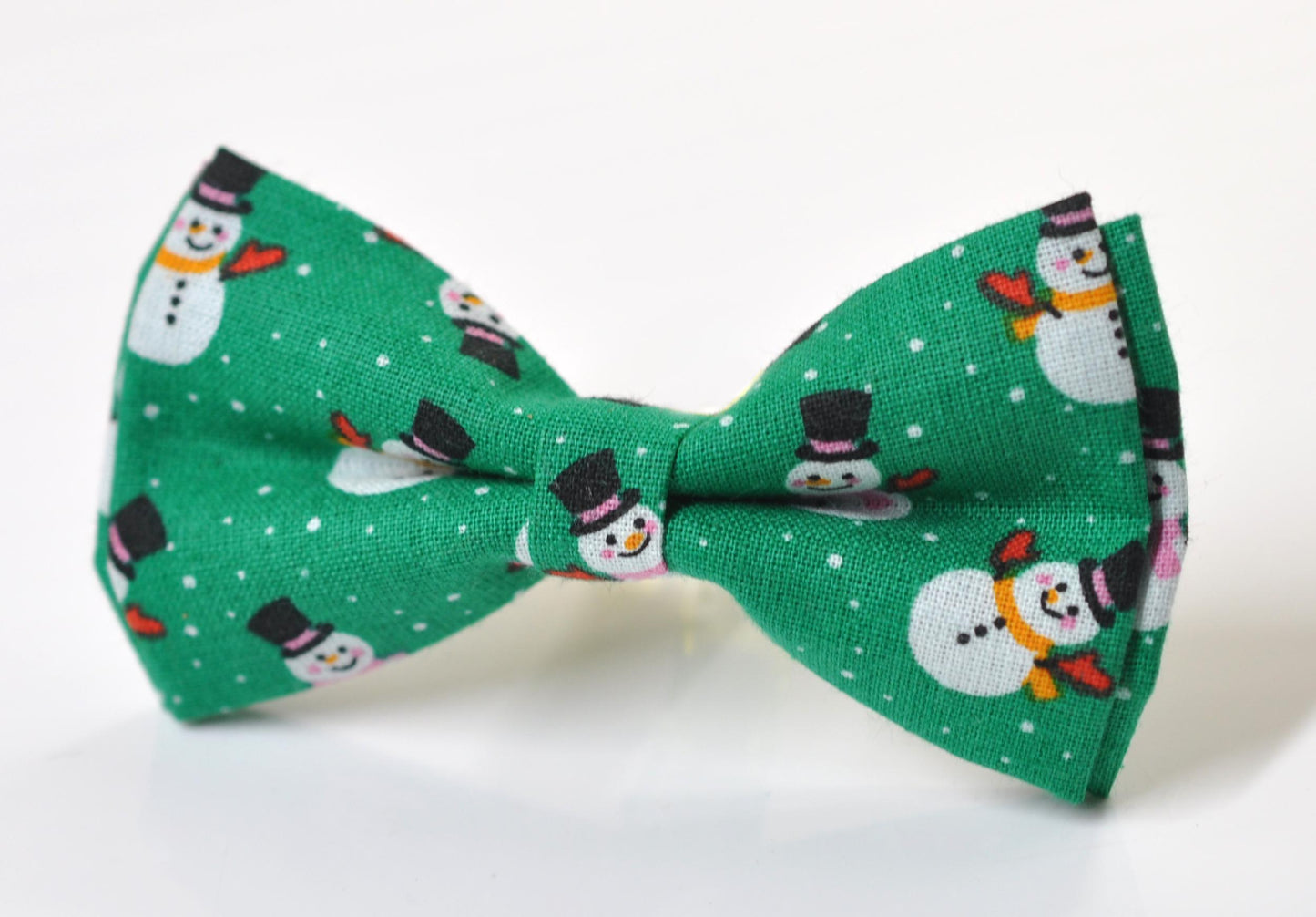 White Snowman Snow Man Green Christmas Xmas Cotton Bow tie Bowtie Pocket Square for Baby Infant Toddler / Boy Kids / Youth / Men Adult