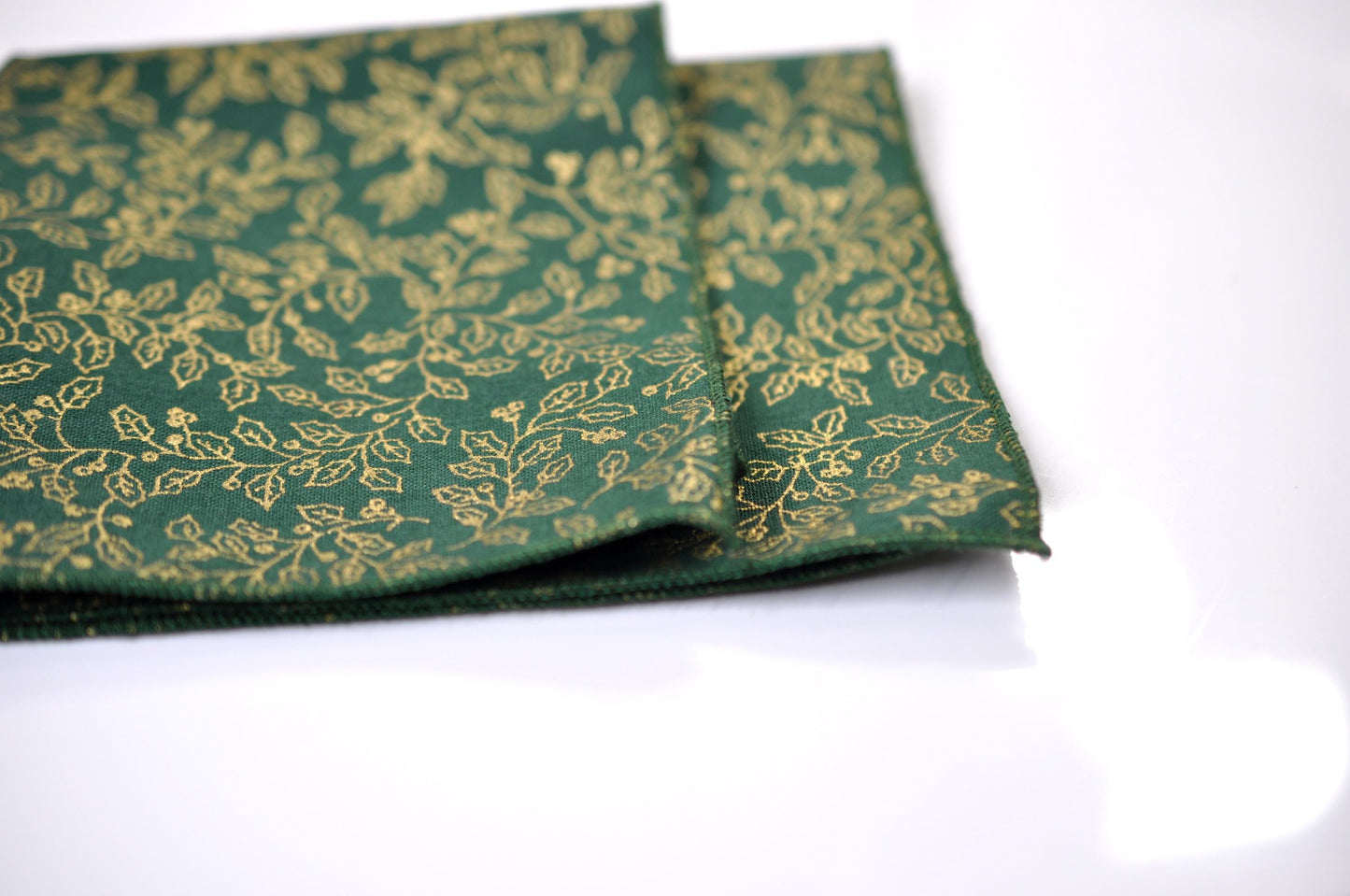 Gold Holly Leaf Green Christmas Bow tie Bowtie + Pocket Squares + Green Suspenders Braces Men /Youth/ Boys Kids/ Baby Infant Toddler