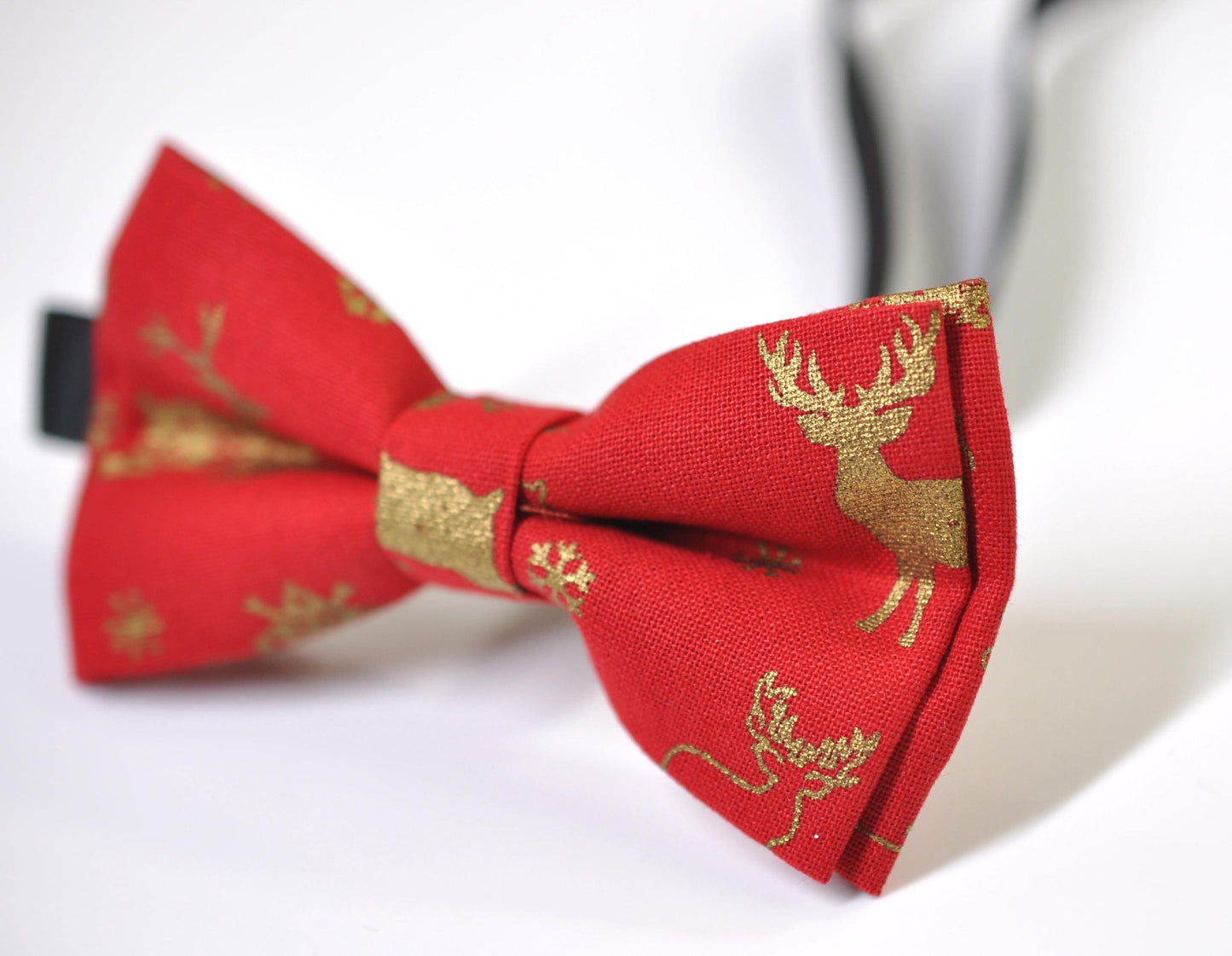 Gold Elk Elks Red Christmas Bow tie Bowtie + Pocket Squares +Red Suspenders Braces Men /Youth/ Boys Kids/ Baby Infant Toddler