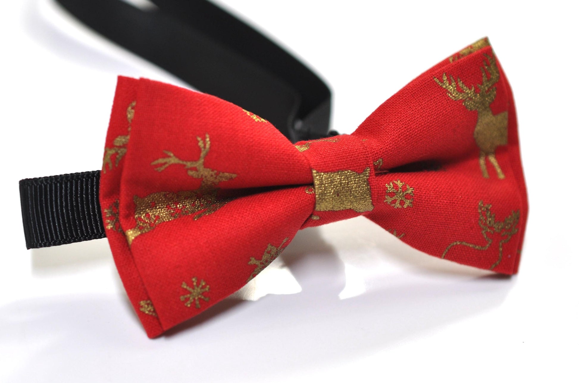 Gold Elk Elks Red Christmas Bow tie Bowtie + Pocket Squares +Red Suspenders Braces Men /Youth/ Boys Kids/ Baby Infant Toddler