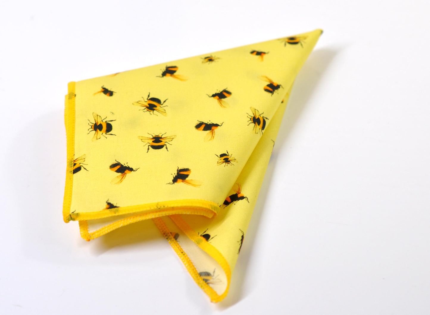YELLOW BEES Bee Pattern Cotton Bow tie Bowtie + matched pocket Square Hanky Handkerchief Wedding for Men / Youth / Boys Kids / Baby Infant