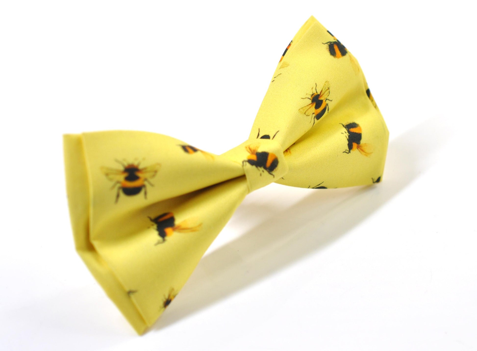 YELLOW BEES Bee Pattern Cotton Bow tie Bowtie + matched pocket Square Hanky Handkerchief Wedding for Men / Youth / Boys Kids / Baby Infant