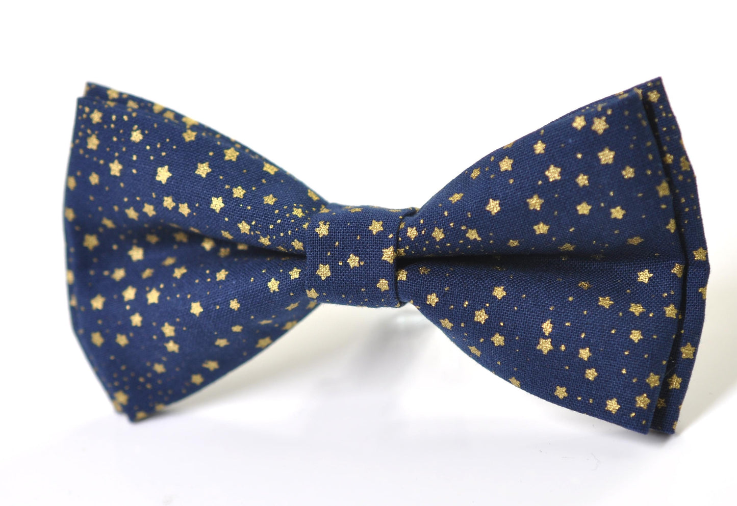 Gold Stars Navy Blue Christmas Xmas Bow tie Bowtie + Blue Elastic Suspenders Braces Men /Youth/ Boys Kids / Baby Infant Toddler