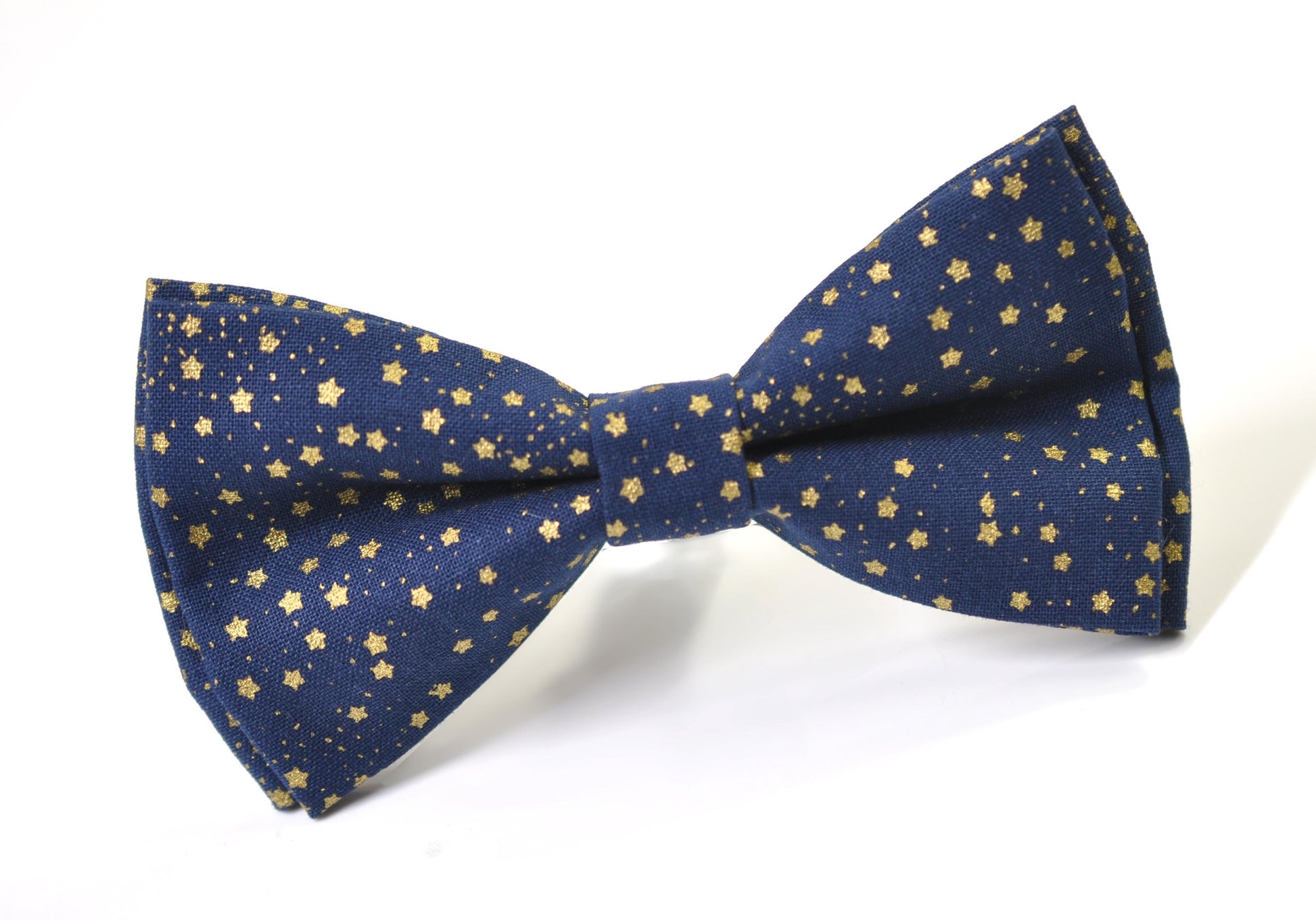 Gold Stars Navy Blue Christmas Xmas Bow tie Bowtie + Blue Elastic Suspenders Braces Men /Youth/ Boys Kids / Baby Infant Toddler