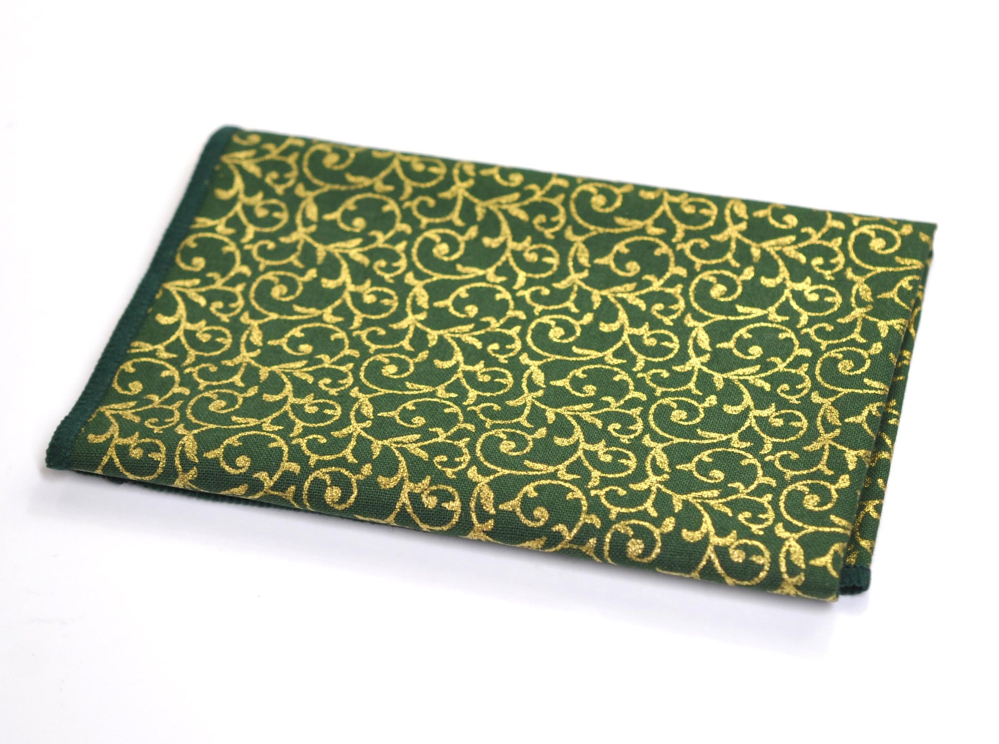 Gold Floral Pattern Christmas Xmas Cotton Green Bow tie Bowtie Pocket Square for Baby Infant Toddler / Boy Kids / Youth / Men Adult