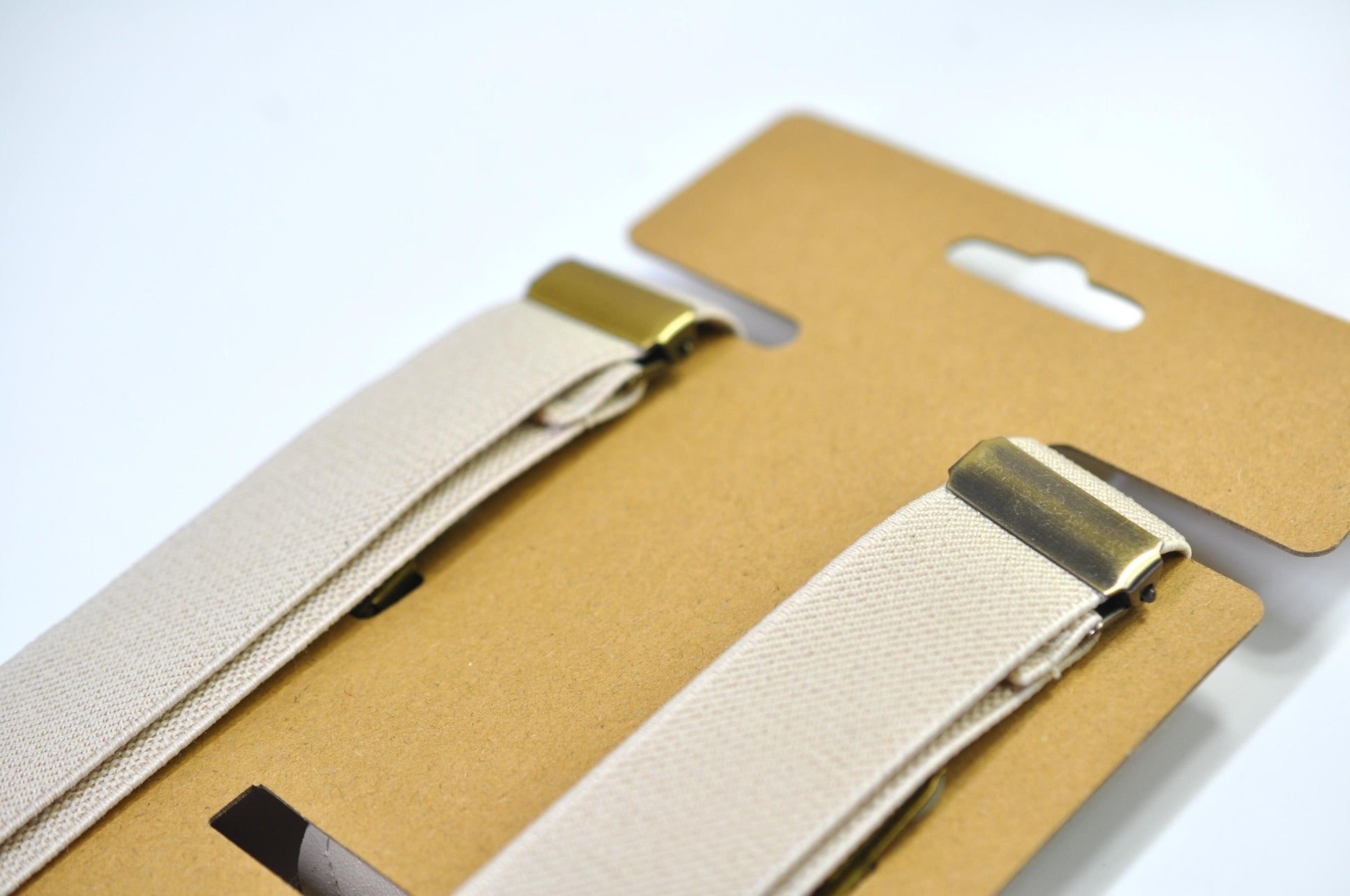 Sand and Tan Brown 25MM Elastic Faux Leather Suspenders Braces Quality Silver Clips Men Adult / Youth / Kids Boy /Toddler Baby Infant