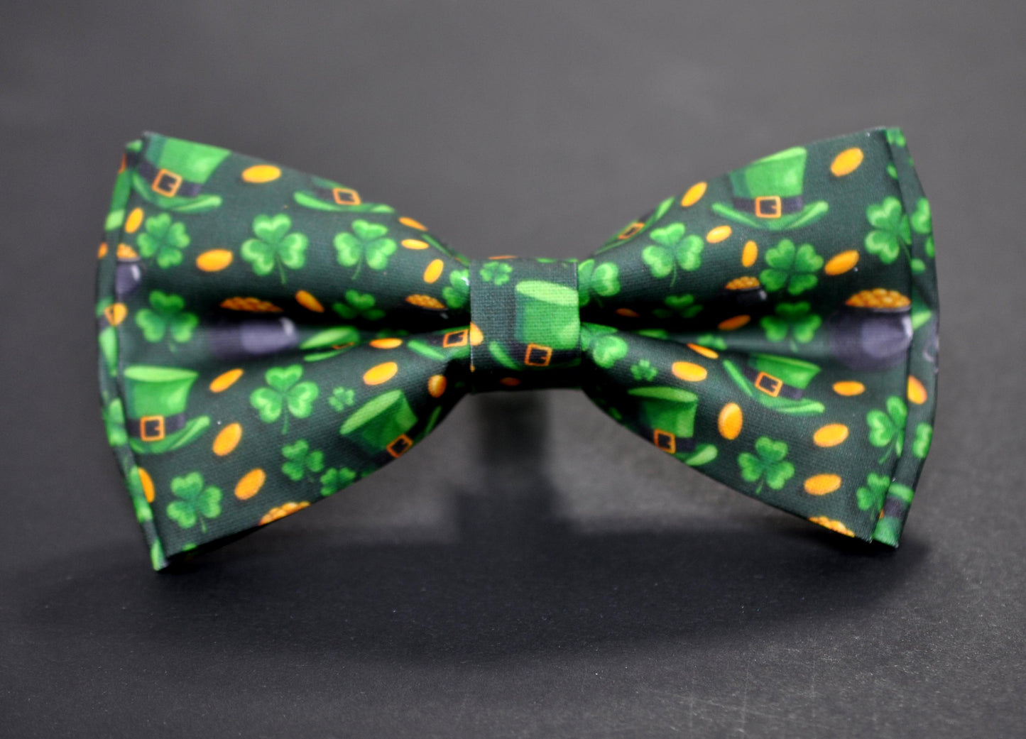 Happy St Patrick’s Day Green Clover Clovers Green Shamrock Leprechaun Hat Coins Bow tie Bowtie for Men /Youth/ Boy Kids /Toddler Baby Infant